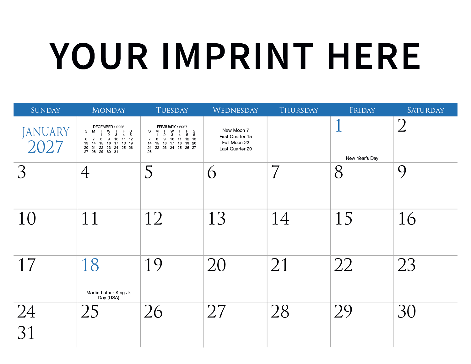 Triumph® Calendars Small Quantity Custom - Stapled Calendar 39