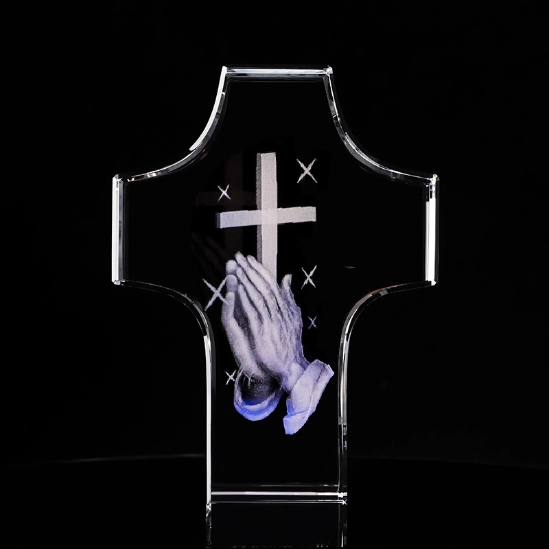 Engraved Crystal Glass Cross 2