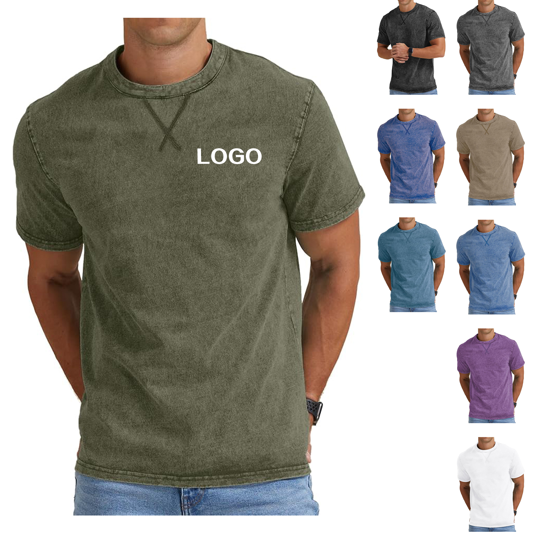 washed and distressed heavy cotton T-shirt 2