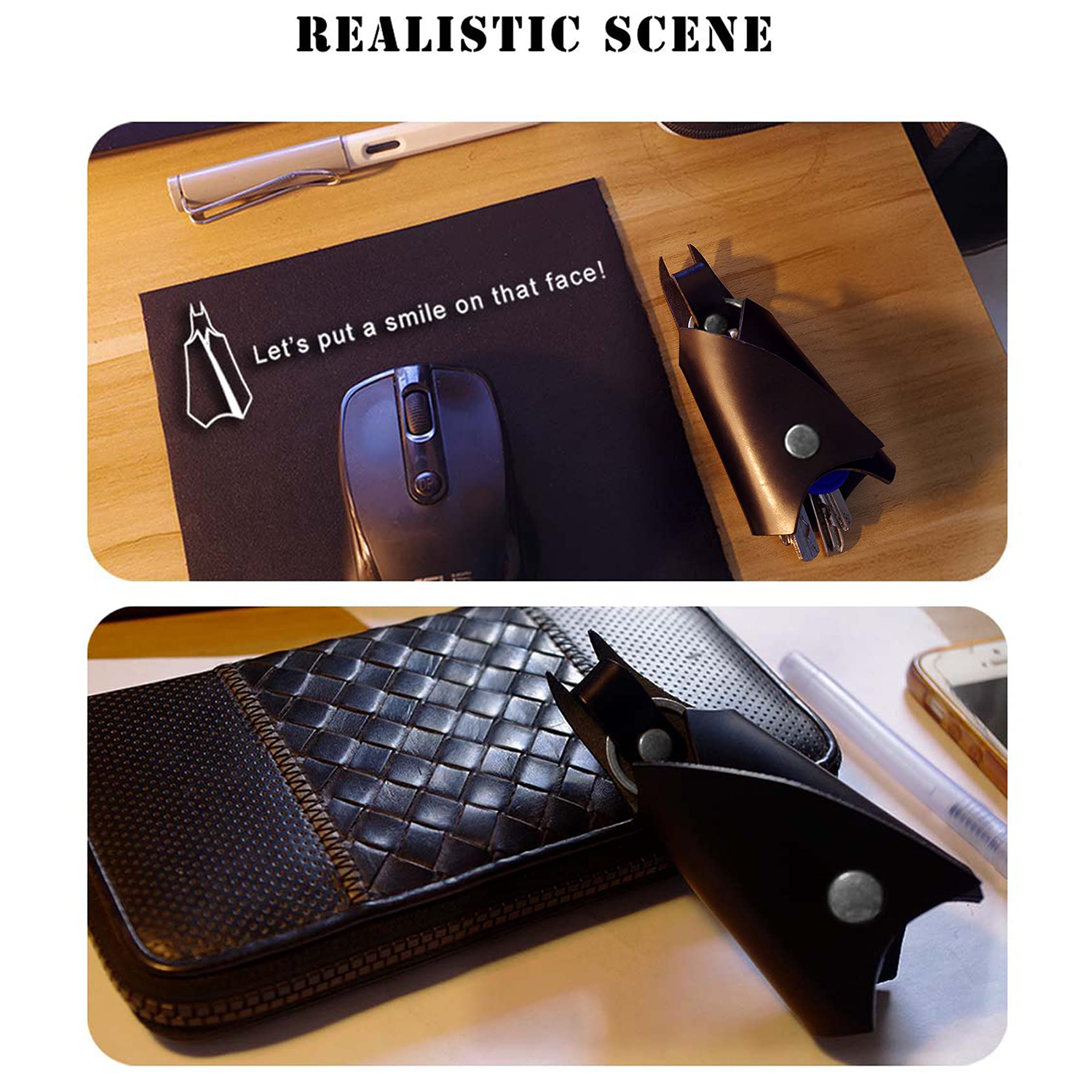 KeyChain Leather Bat for men Car key fob case 6