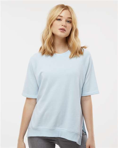 Women's French Terry Short Sleeve Crewneck Sweatshirt - W23711 3