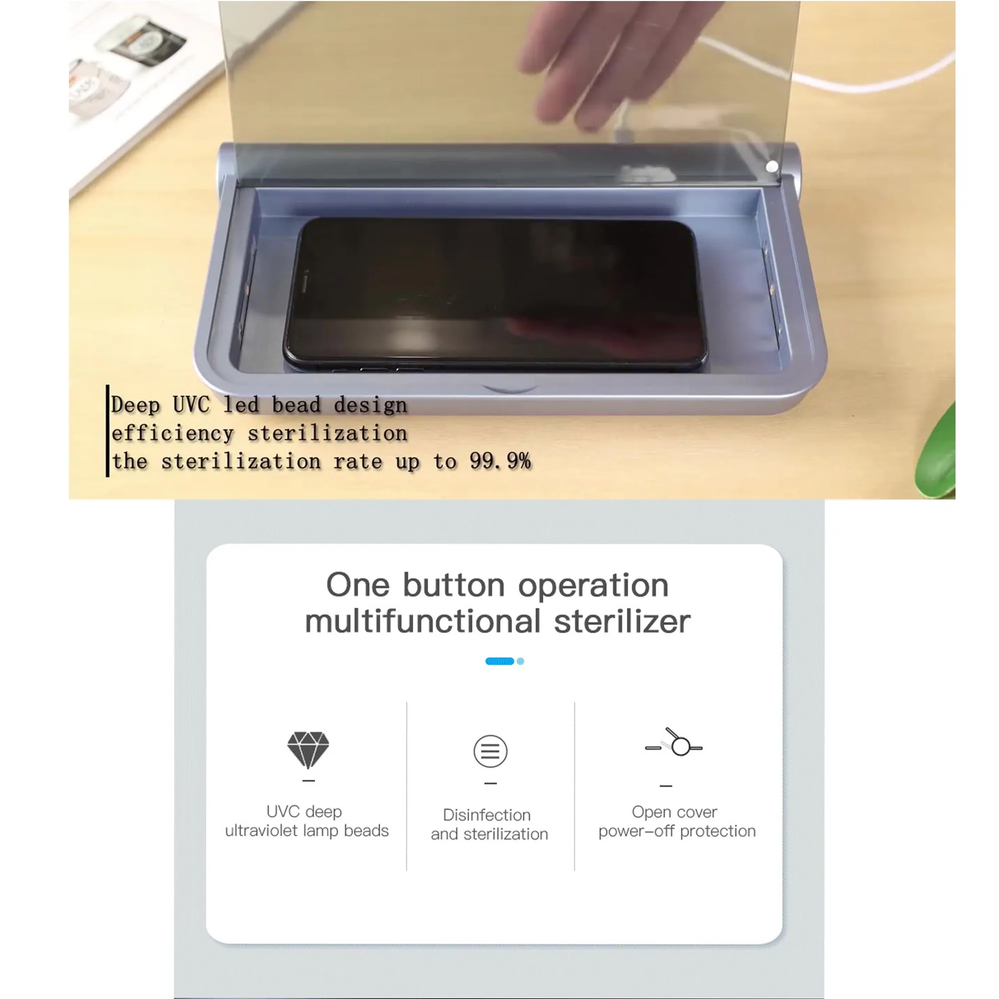 Premium UVC LED Smartphone Sterilizer For Masks And Tools 7