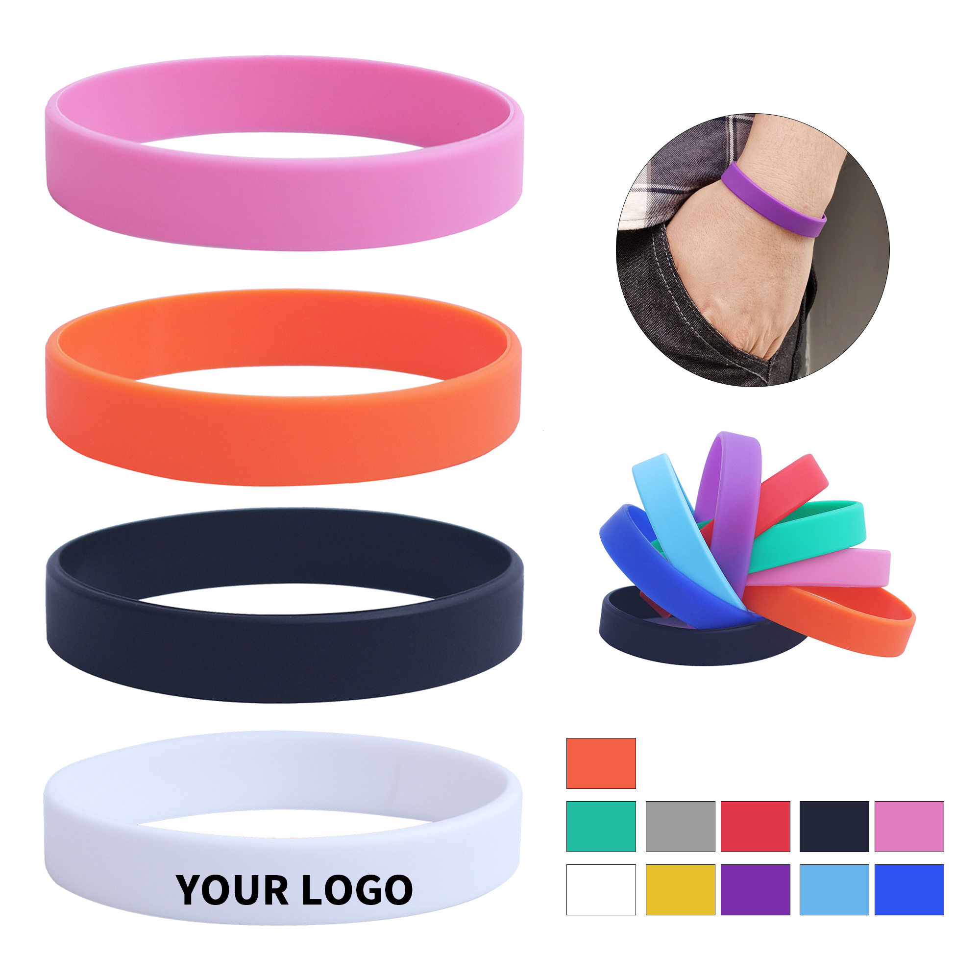 Silicone Material Debossed Text Wristband 13