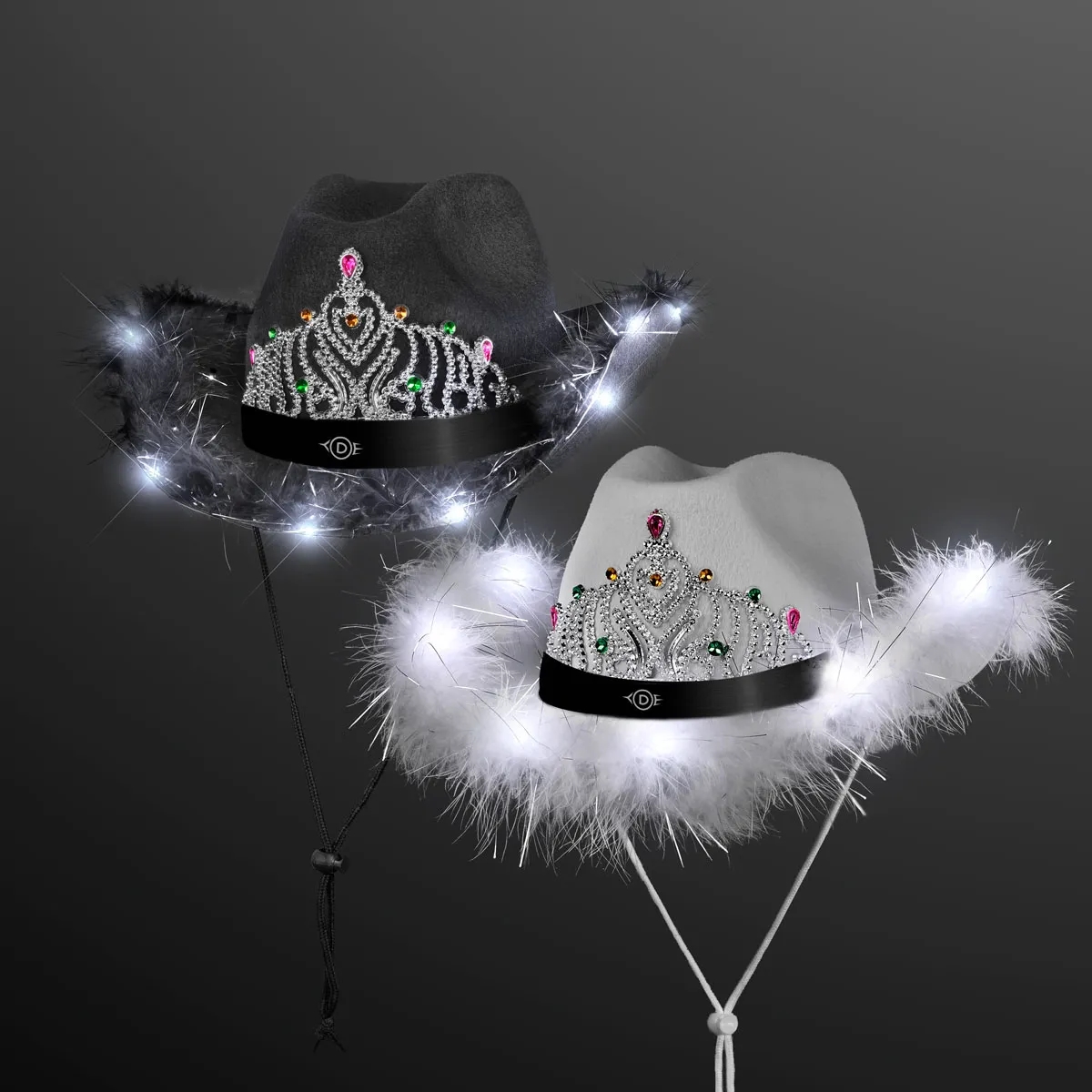 Light Up Cowgirl Hat with Black Band 7