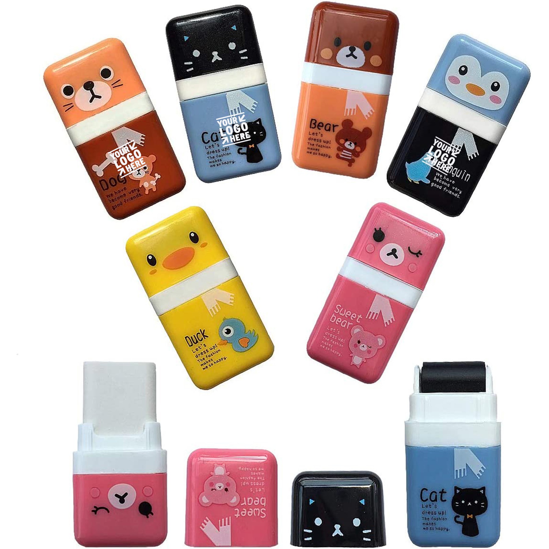 6 Pcs Pencil Erasers 1