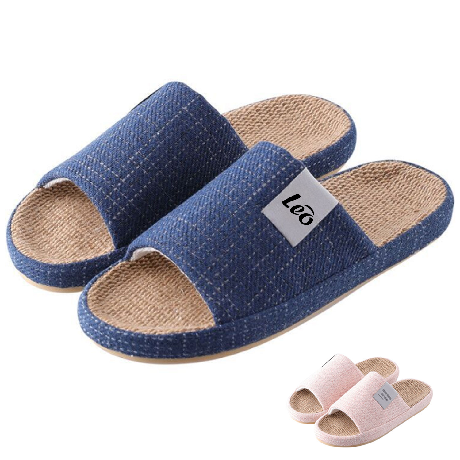 Unisex Anti-Slip Breathable Indoor Linen Slippers 2