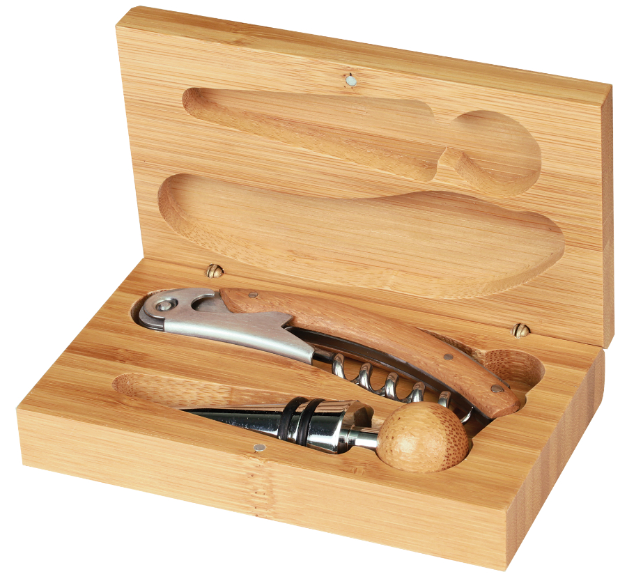 Bamboo 2-Piece Wine Tool Set 2