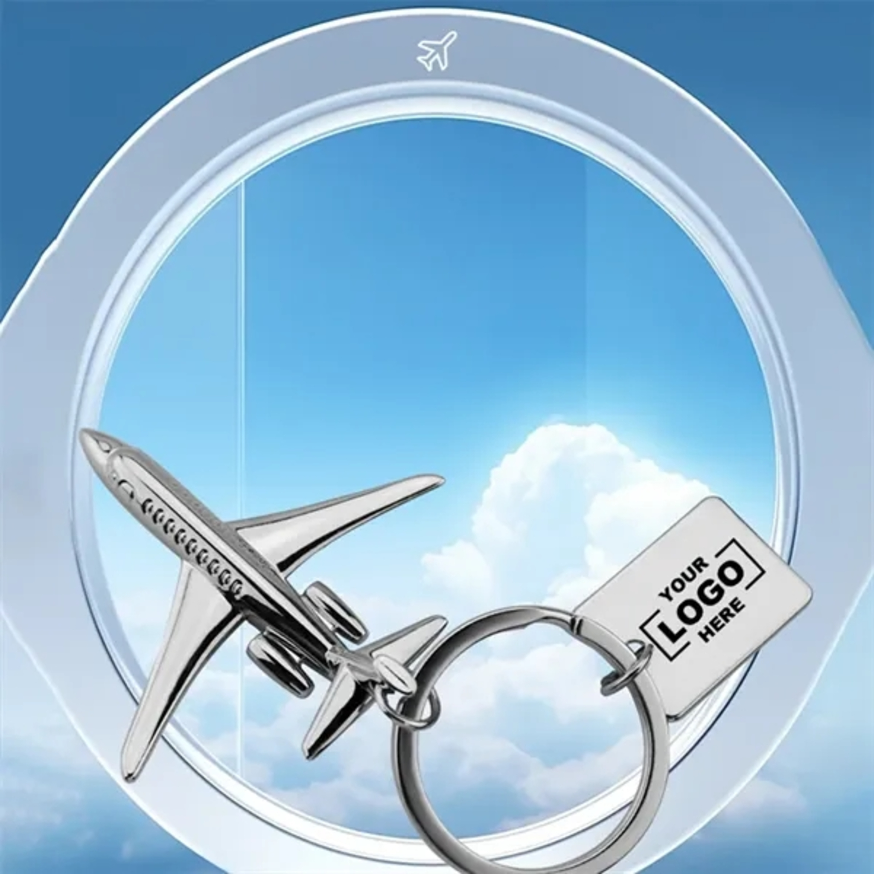 Airplane model metal keychain 2