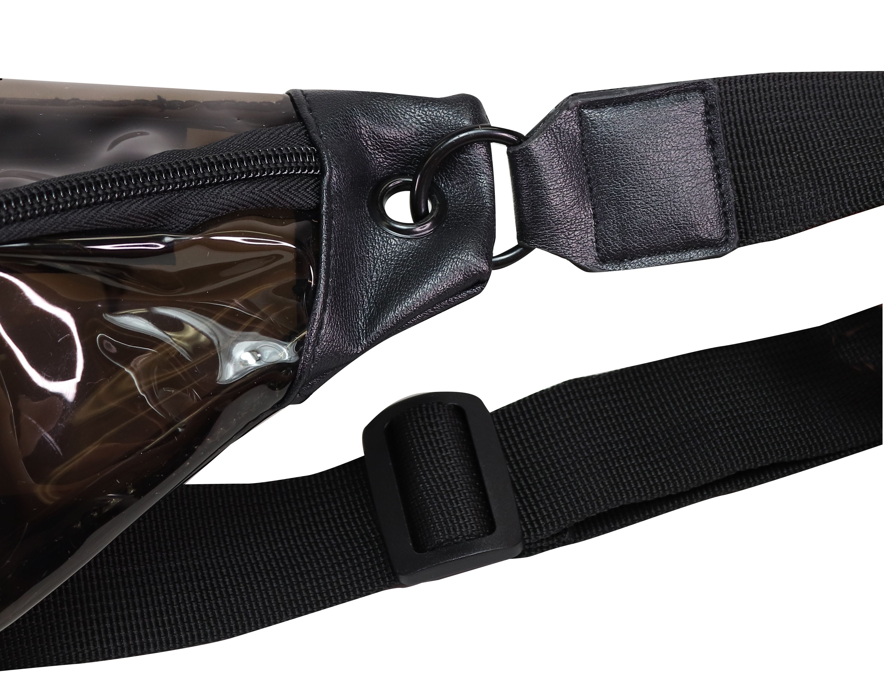 Clear Vinyl Transparent Black Fanny Pack 3
