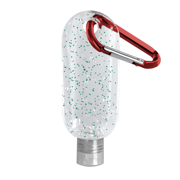 1.9 oz. Single Color Moisture Bead Sanitizer in Clear Bottle with Carabiner 3