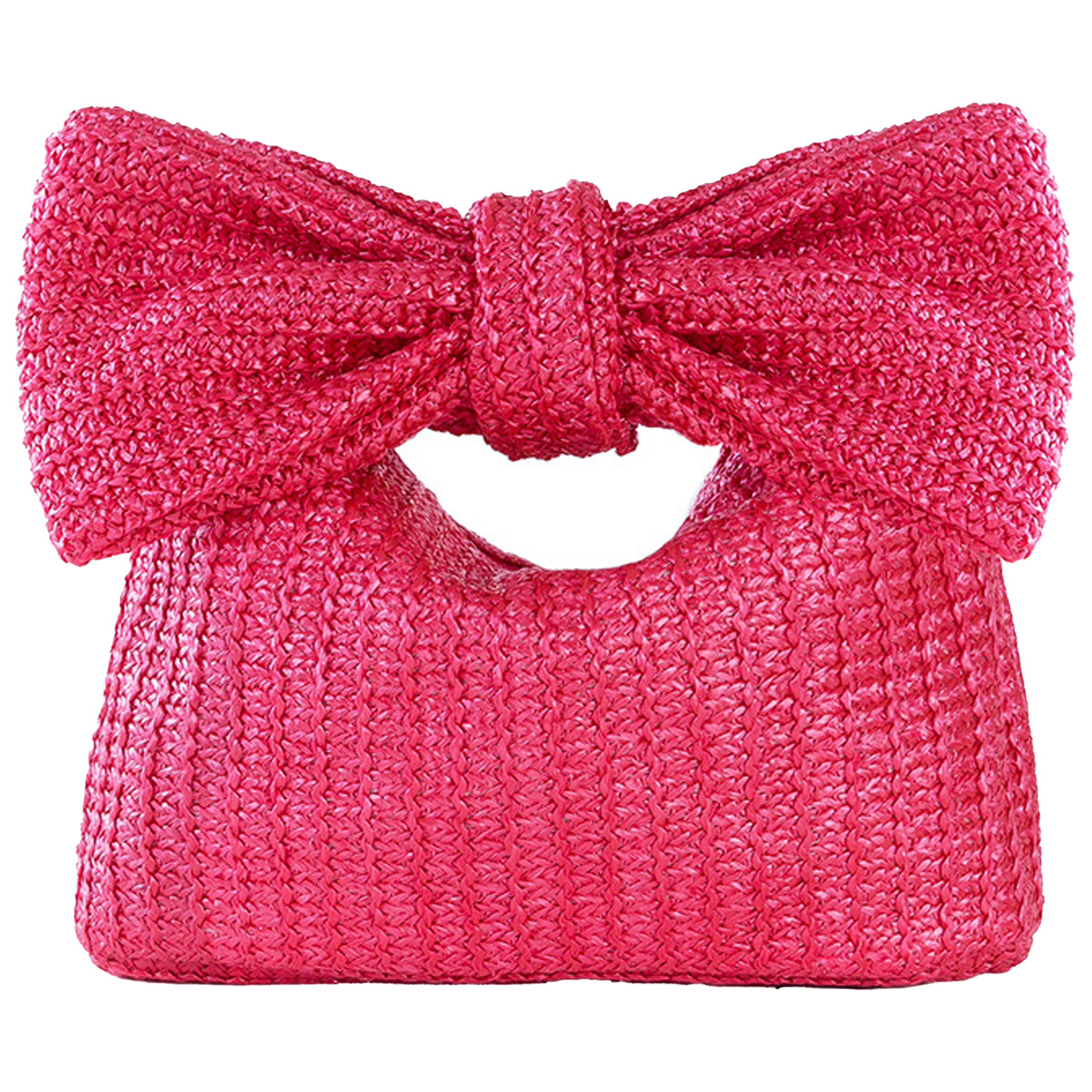 Straw Solid Color Bow Handbag 3