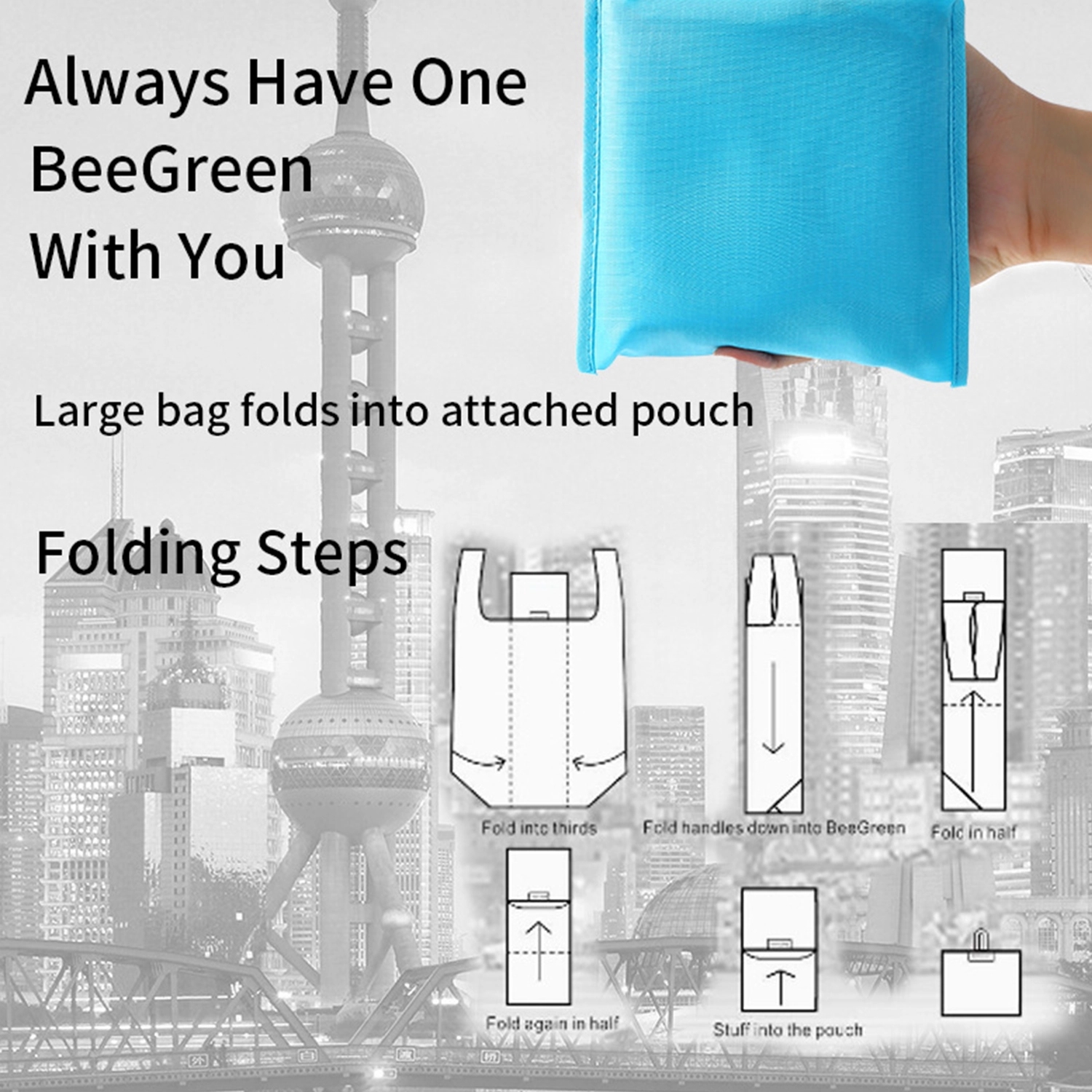 Foldable Polyester Cloth Shopping Bag 4