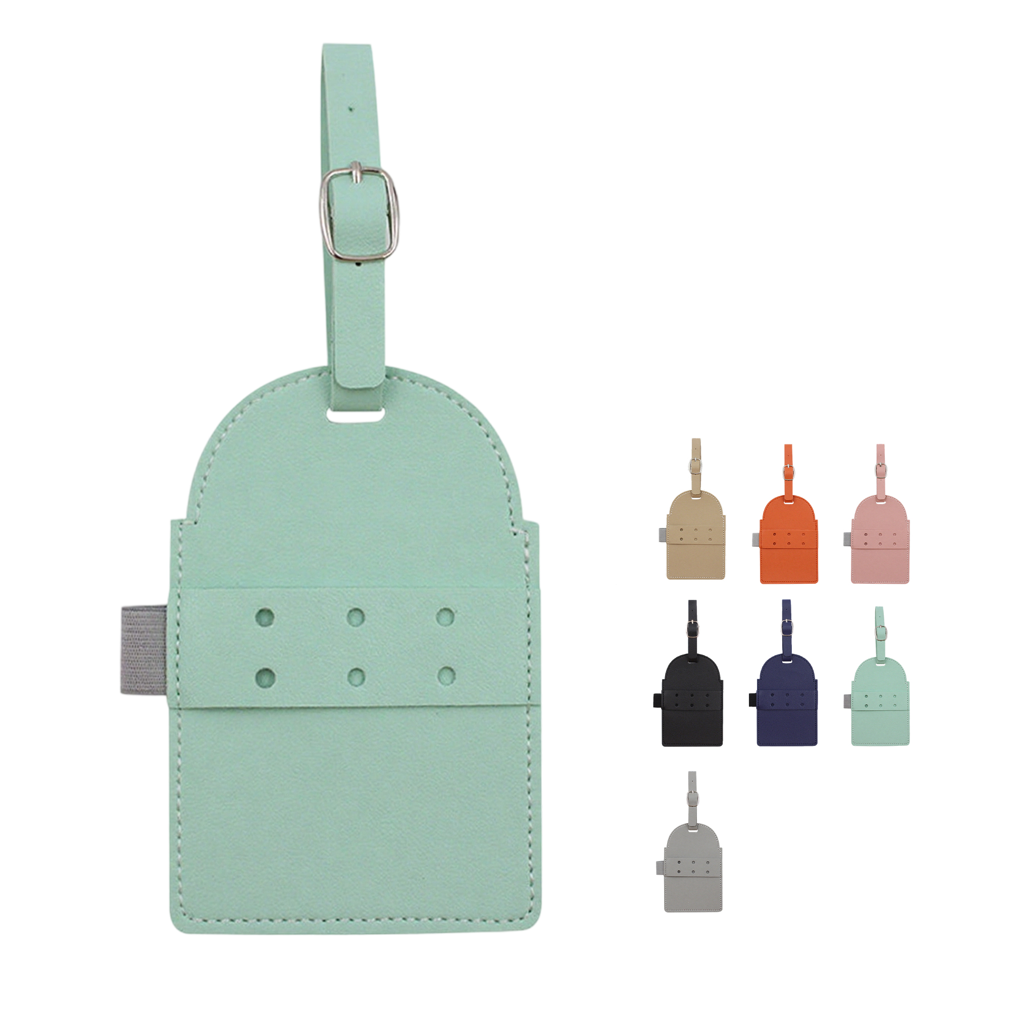 Polyurethane Leather Tee Holder Tag With Pencil Slot Strap 3.23" x 4.73" 12