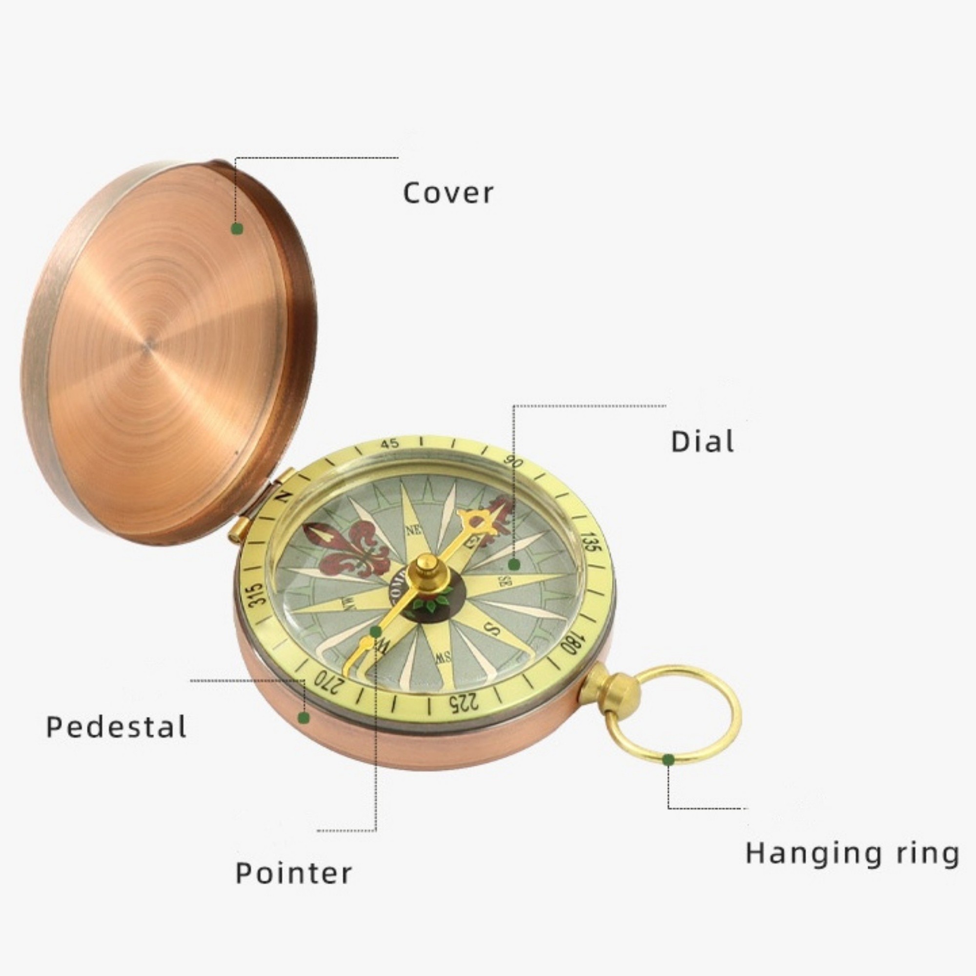 Metal Pocket Compass, custom sports ball with logo imprint 3