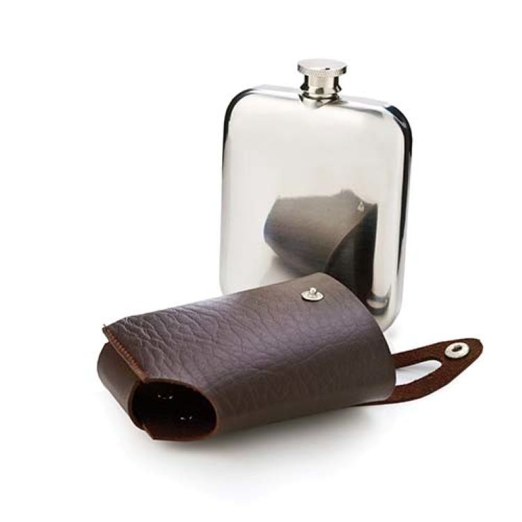 Viski® Stainless Steel Flask and Traveling Case 7