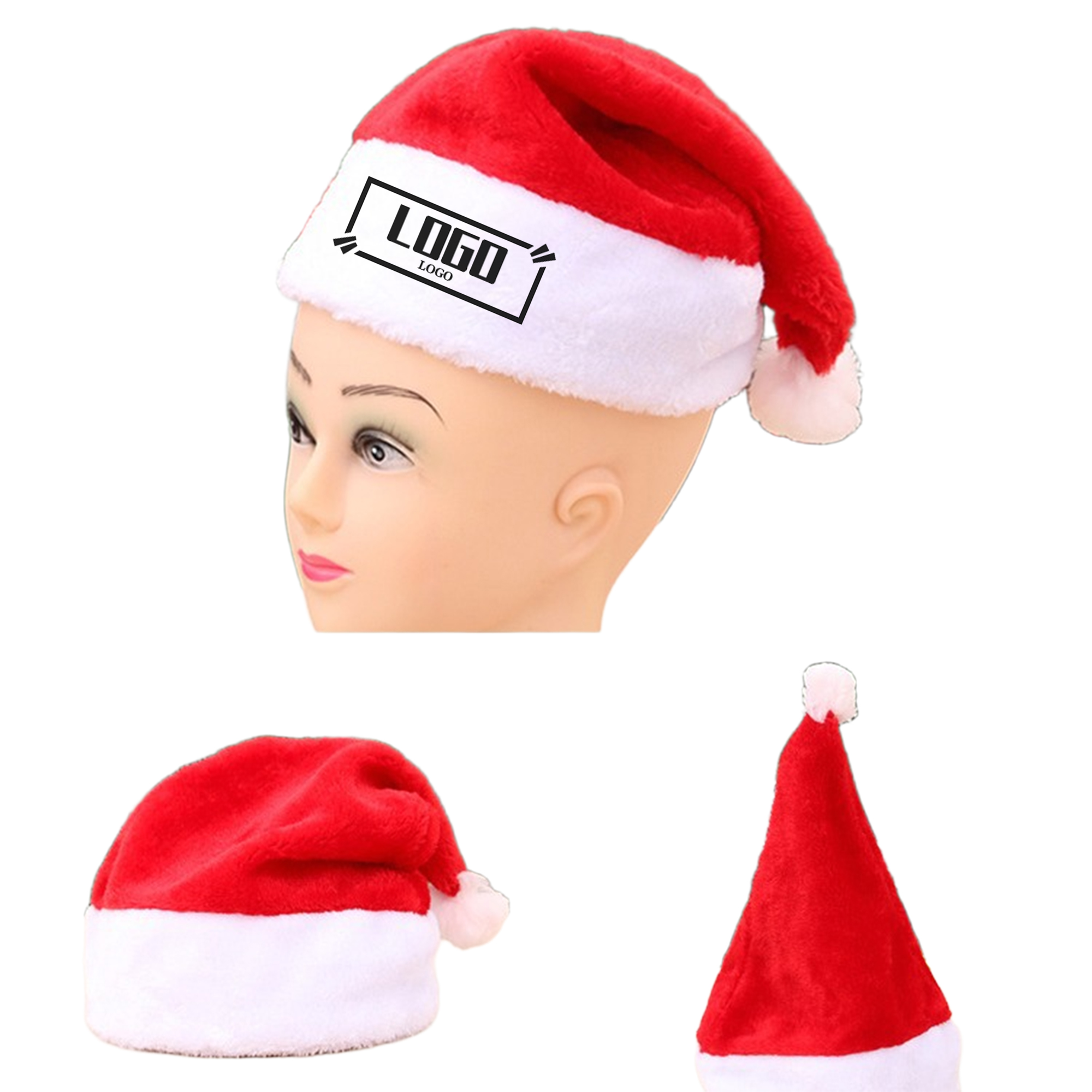 Customizable Plush Holiday Hat for Parties and Gifts 2