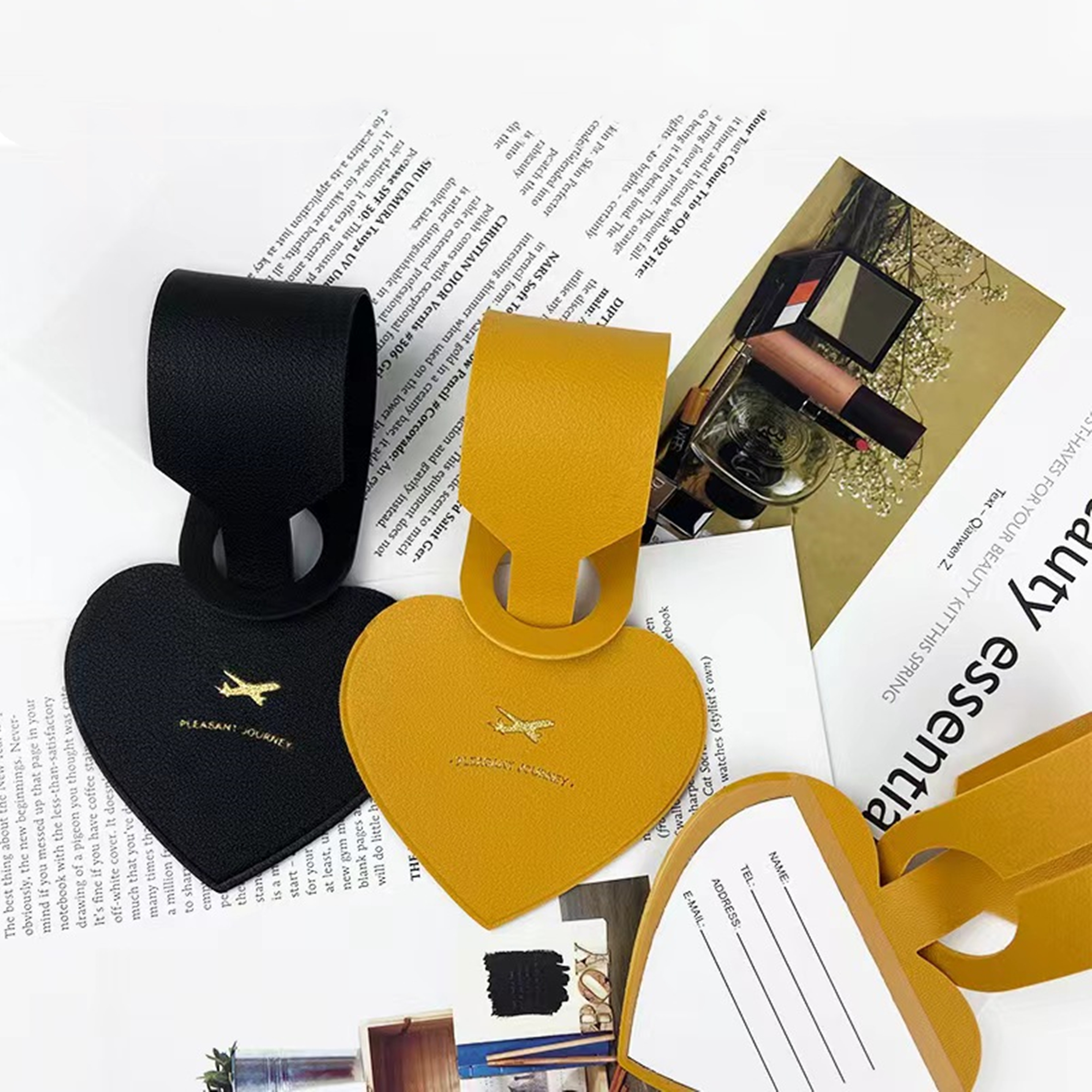 Heart Sharp Leather Luggage Tags For Suitcase 2