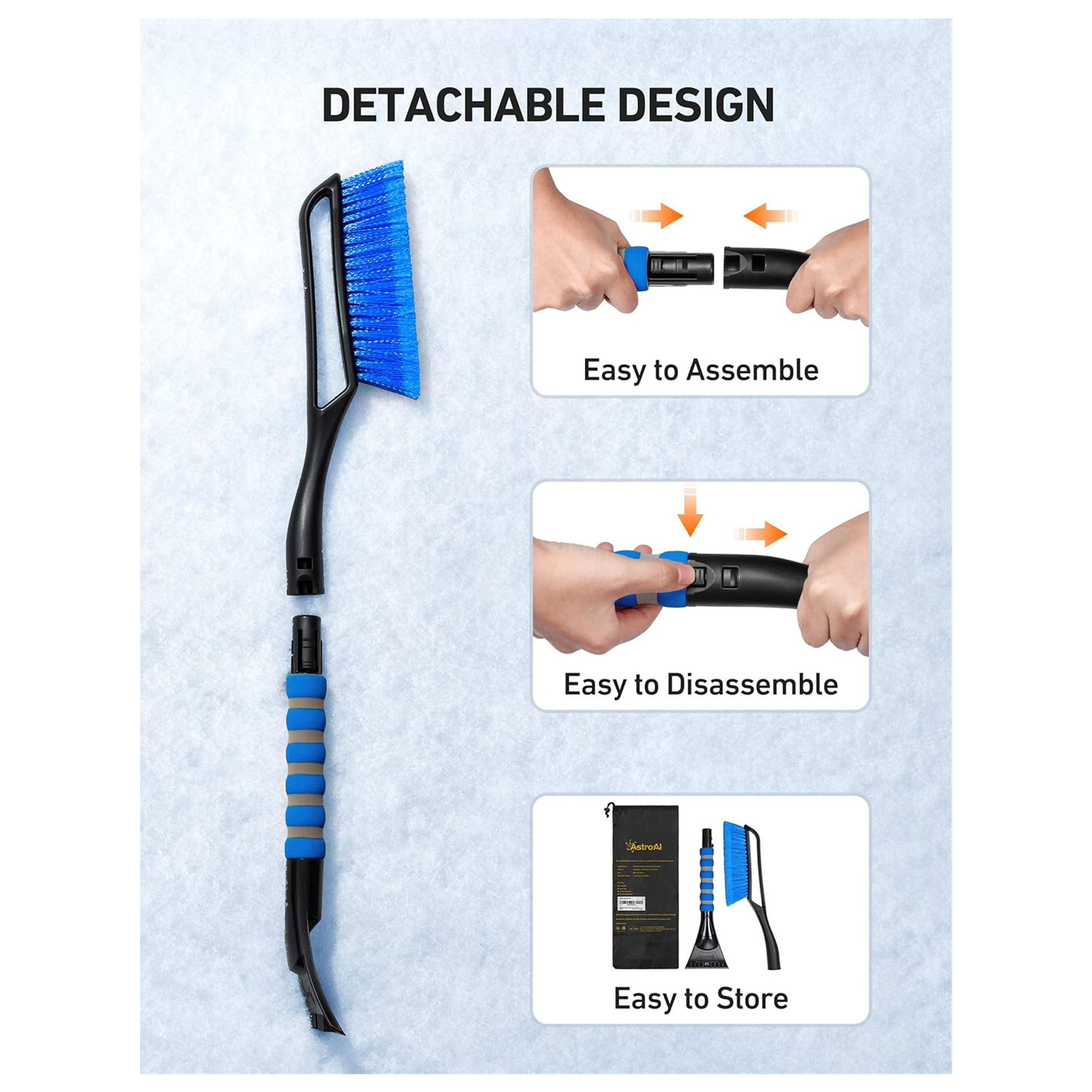 Snow Brush And Detachable Ice Scraper For Cars 4