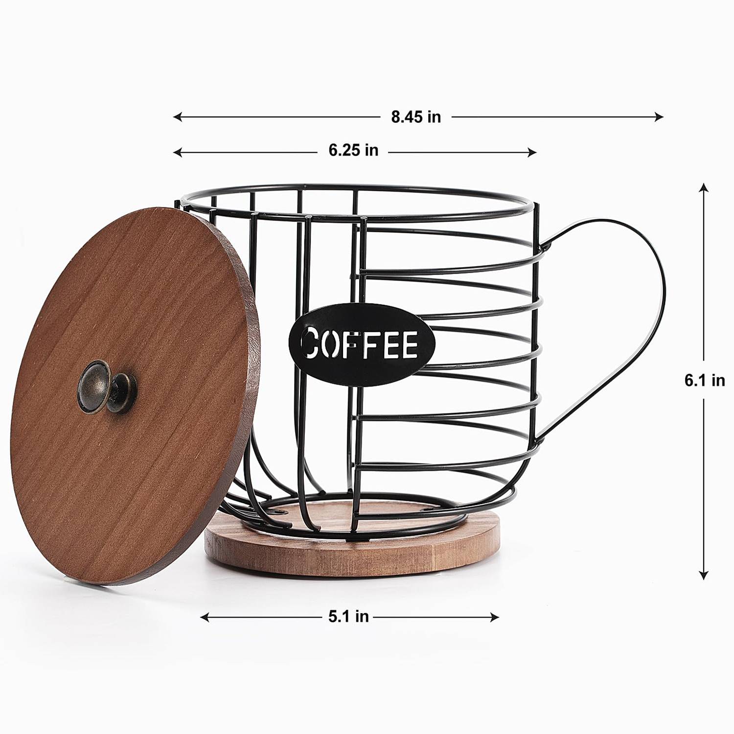 Coffee Pod Holder W/ Wooden Lid 5