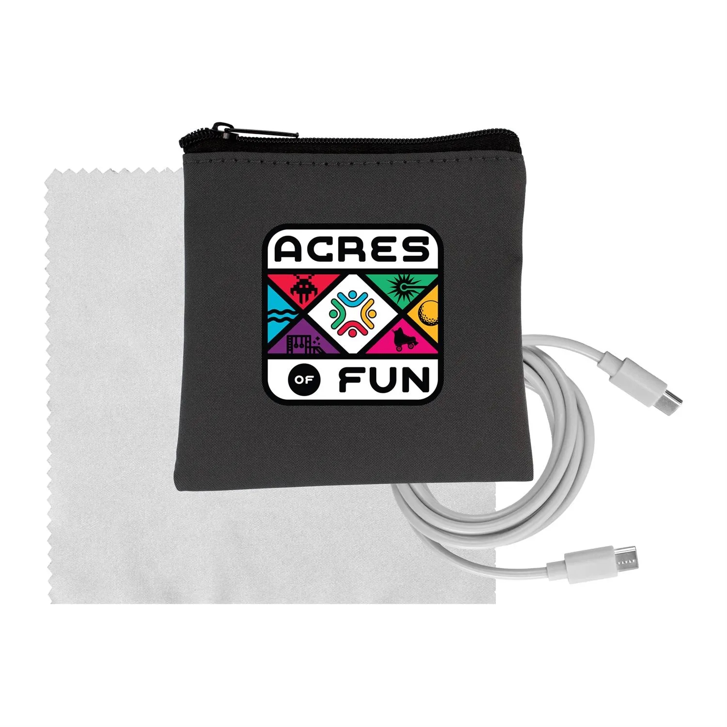 Gray Executive C to C Cable & Cloth Set 3