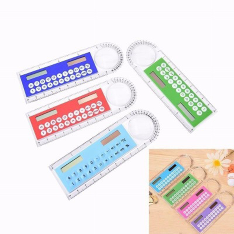 Ultra-thin Ruler With Solar Calculator Magnifier 2