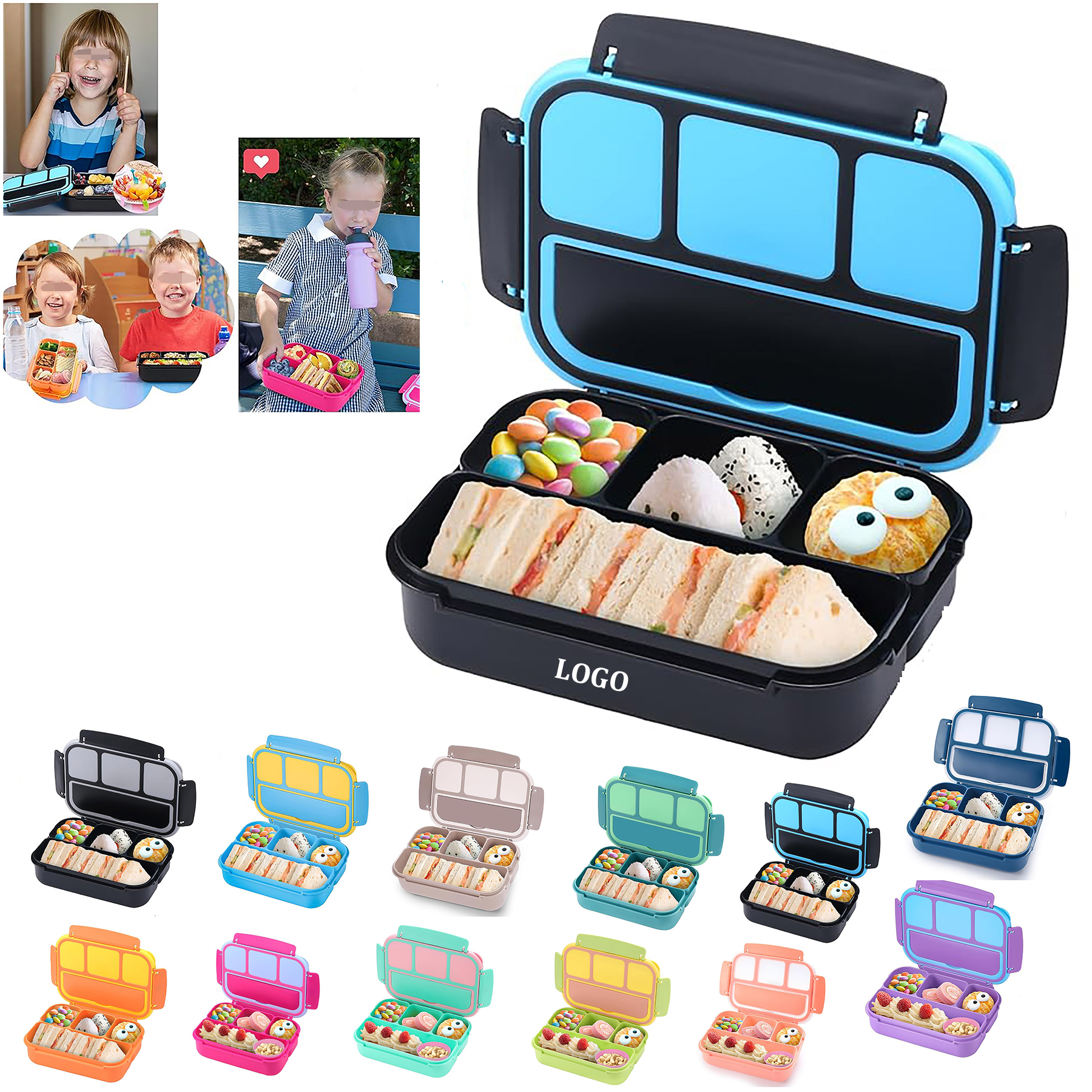 Four Compartments Insulated Lunch Box 6