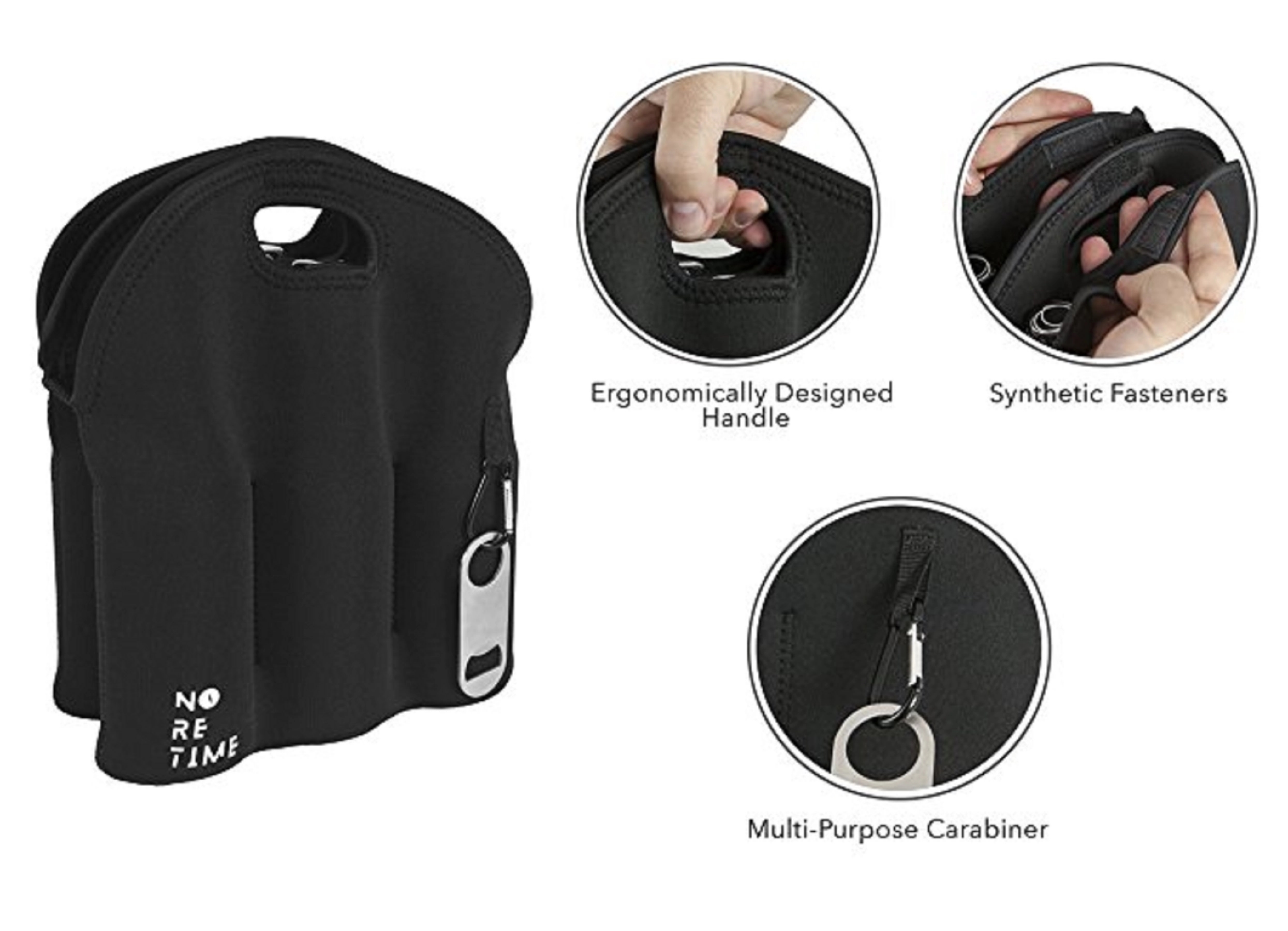 6 Pack Beer Bottle Carrier Insulated Cooler with Opener 4