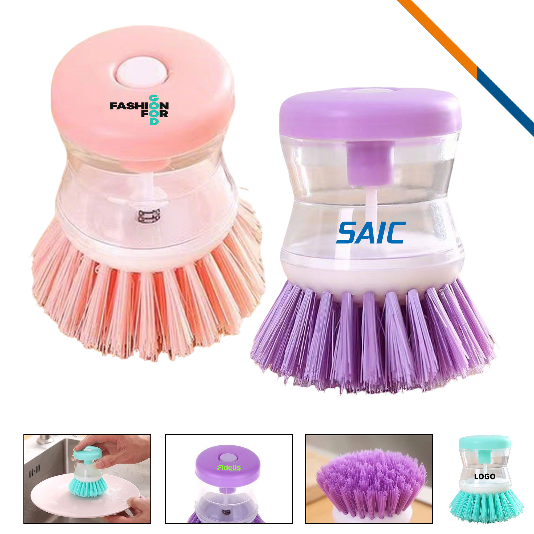 Cyril 2in1 Dish Soap Dispenser Pot Brush 7