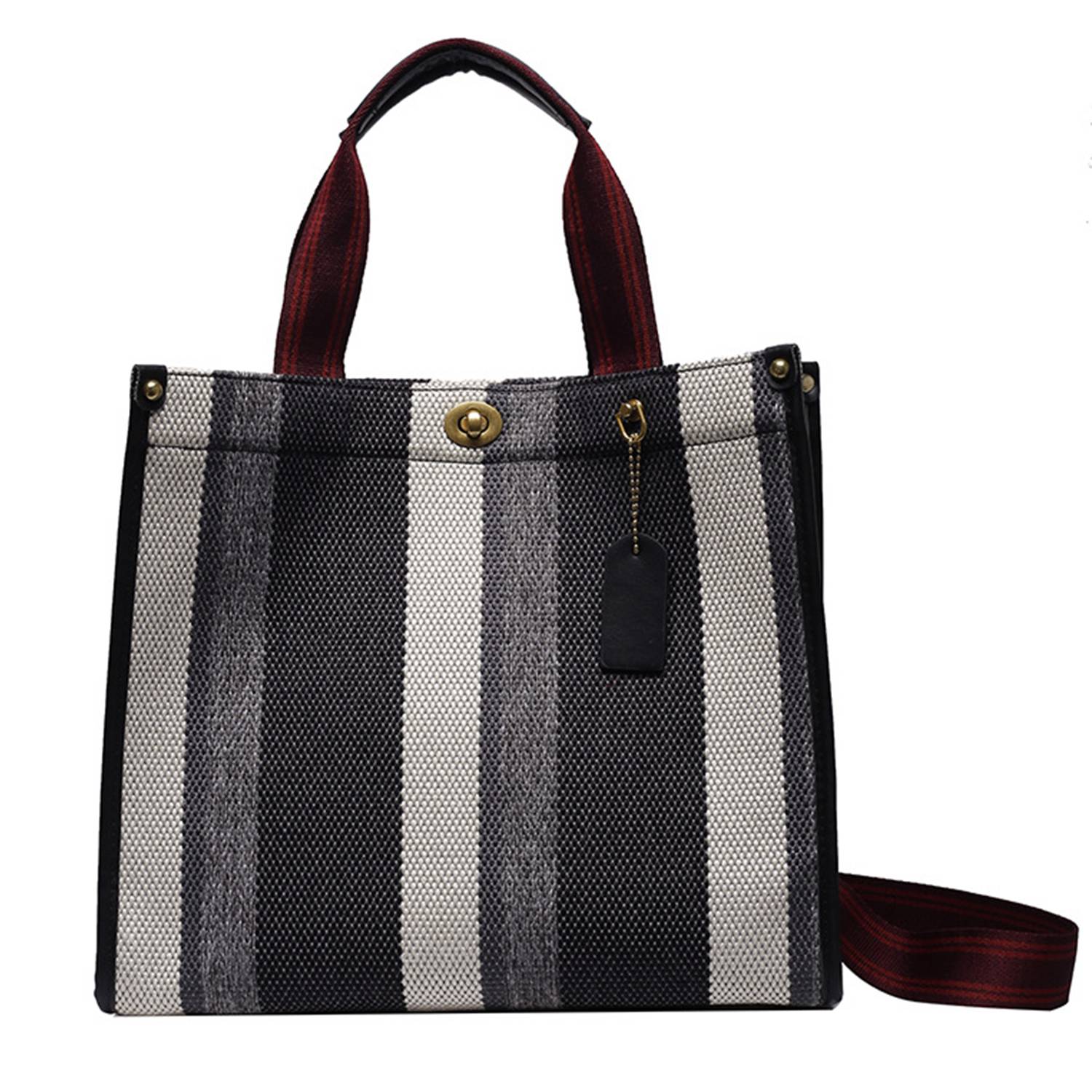 Canvas Tote Bag Vintage Stripe Customized for Women, custom tote bag with logo imprint 5