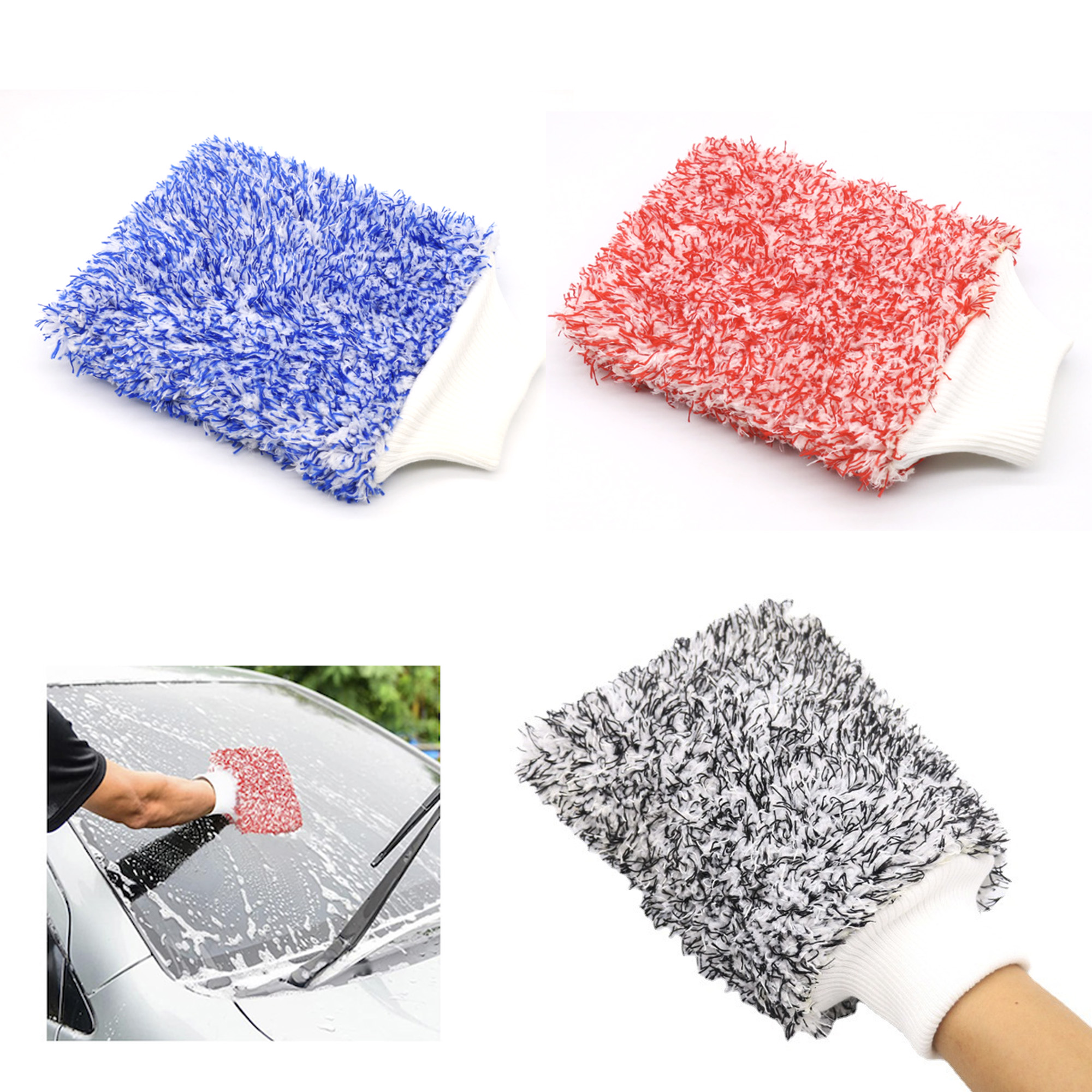 Microfiber Custom Scratch-Free Car Wash Gloves Soft Car Wash Mitt 2