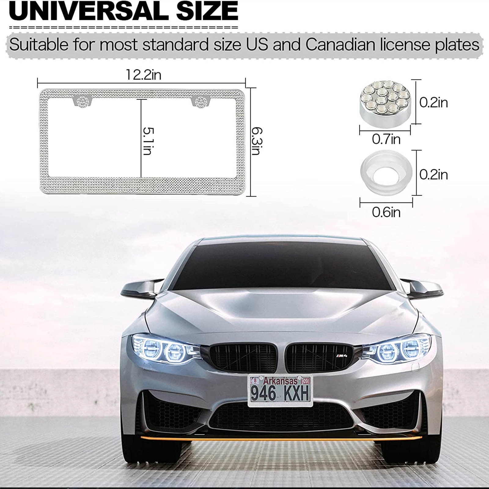 Rhinestone Car License Plate Frame Holder 2