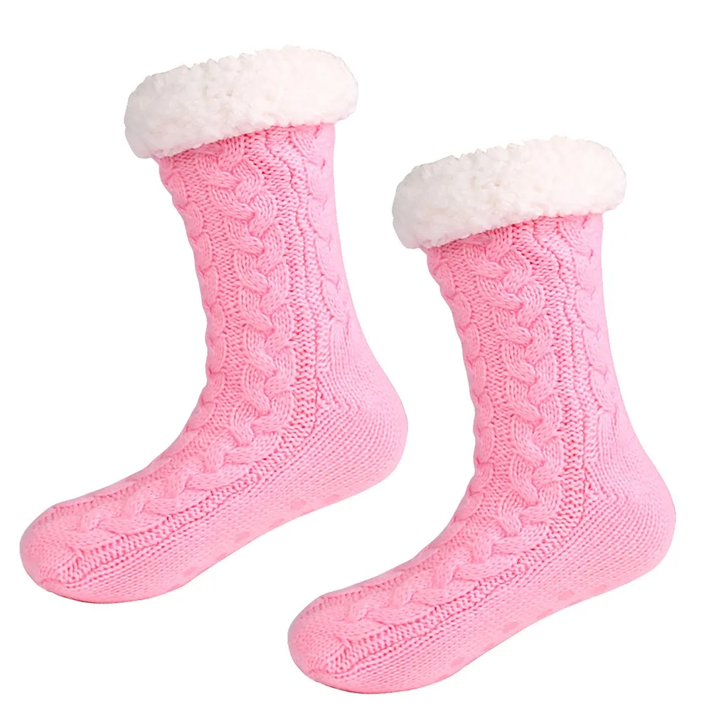 Cozy Fuzzy Fleeced Lined Socks With Grippers 6