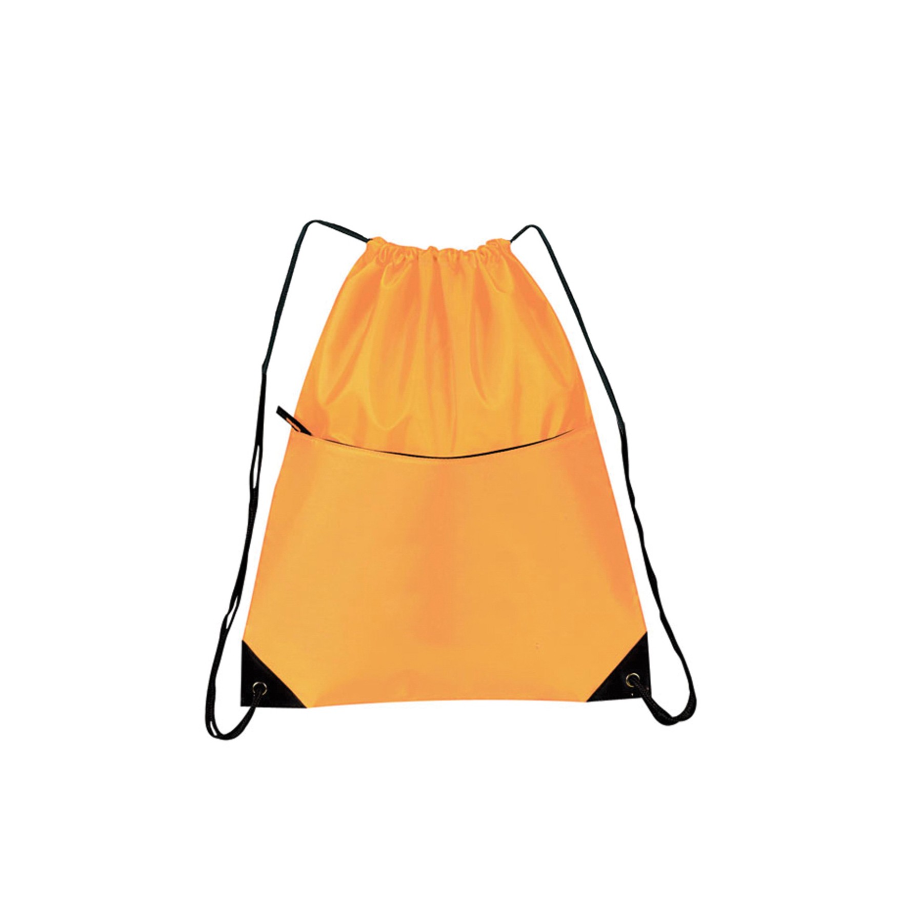 210D Nylon Zippered Drawstring Backpack 7