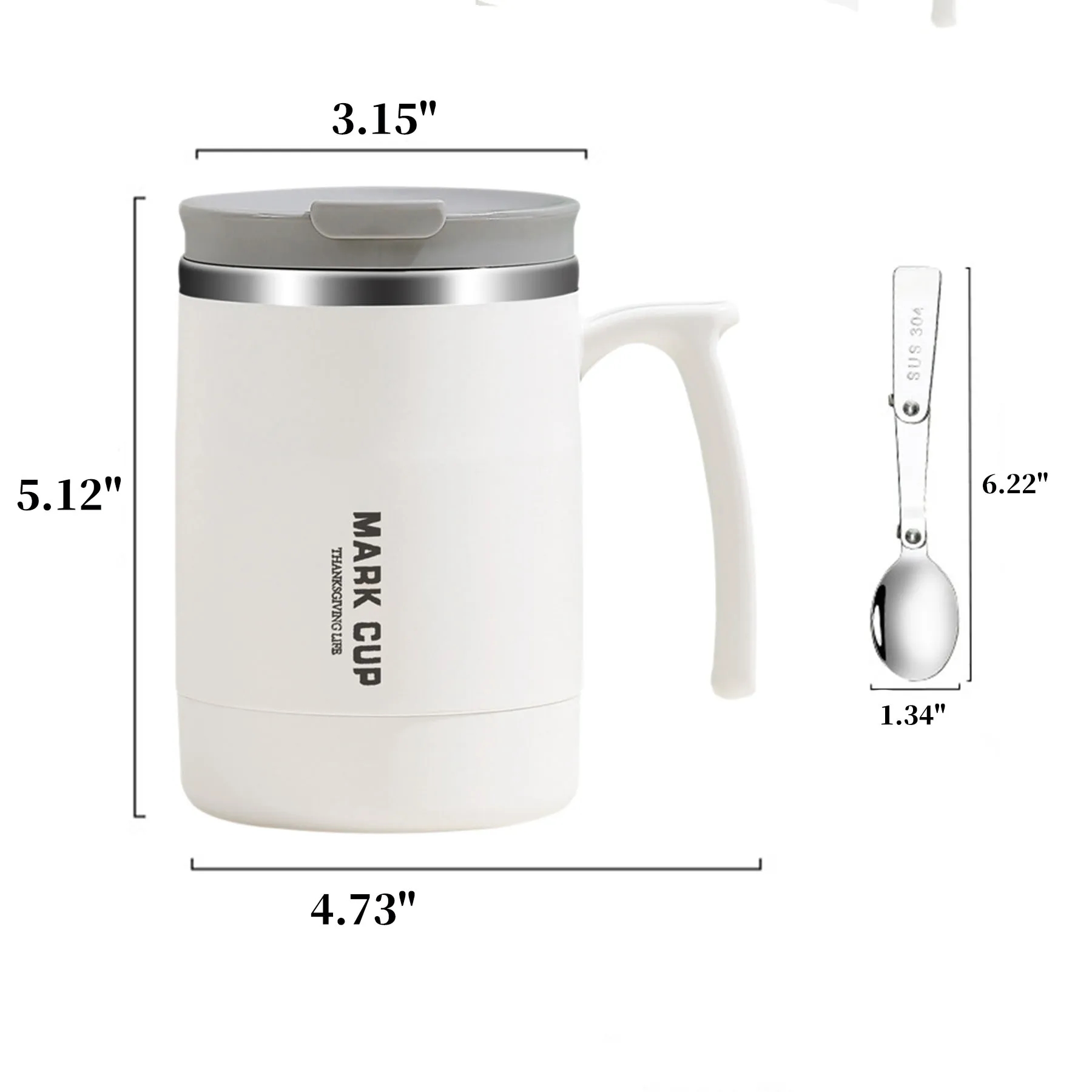 17OZ Insulated Mug with Lid and Spoon 2