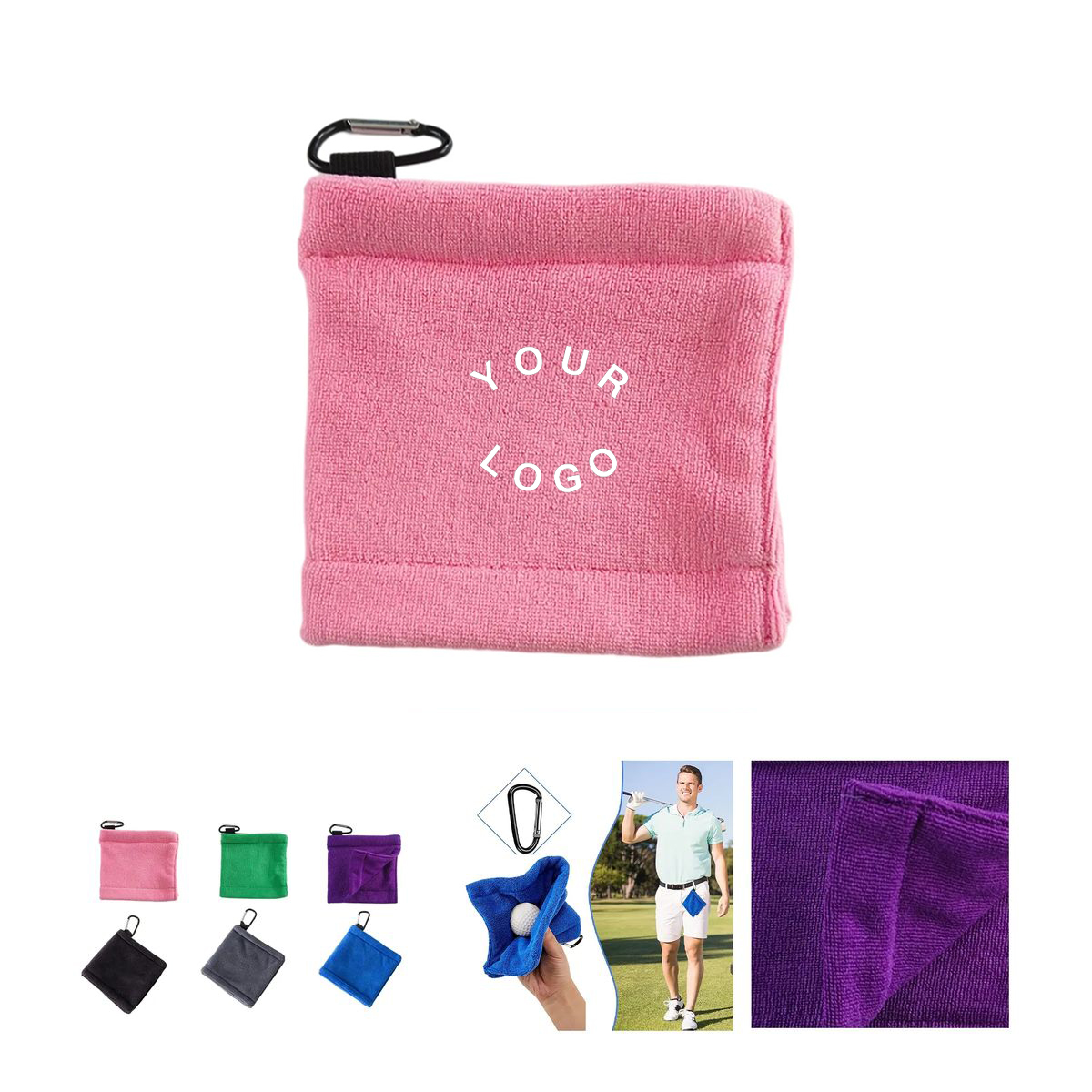 Golf Ball Towel with Heat Transfer Printing 2