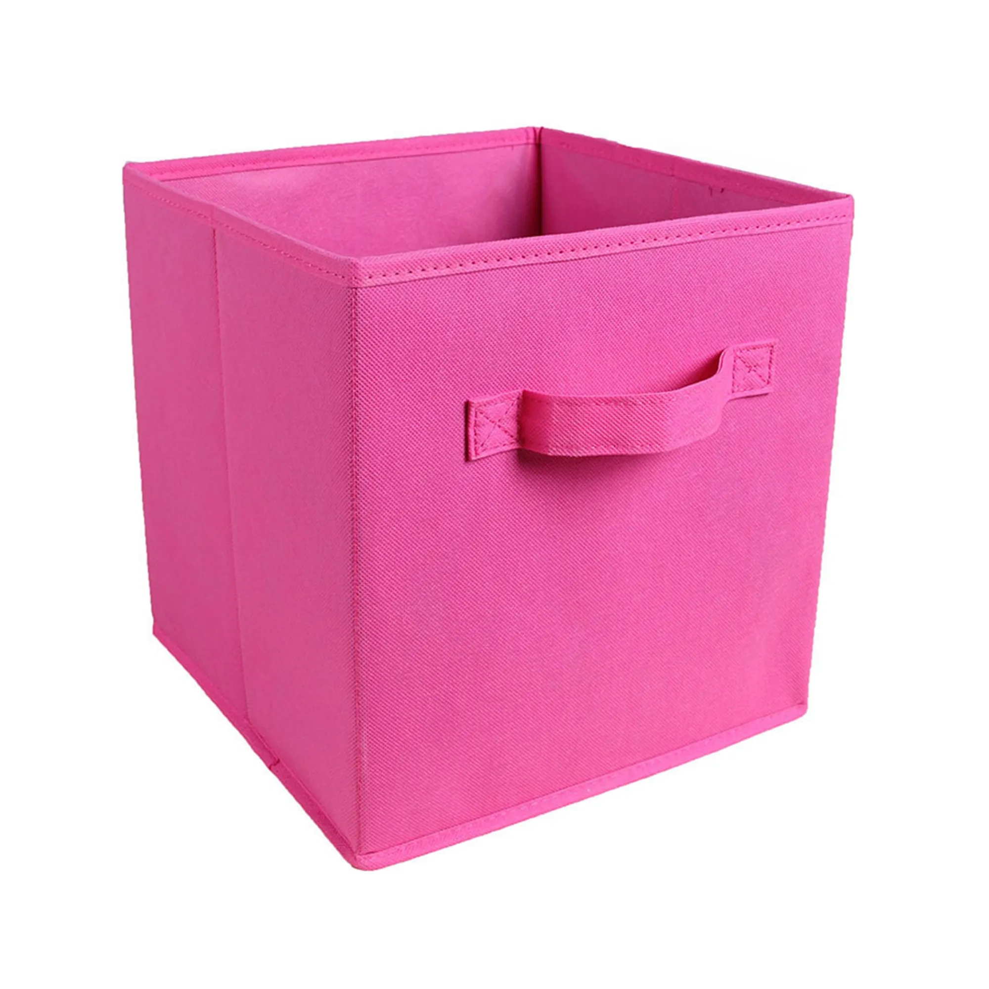 MOQ50 11" Square Non-Woven Folding Storage Box With Handle 9
