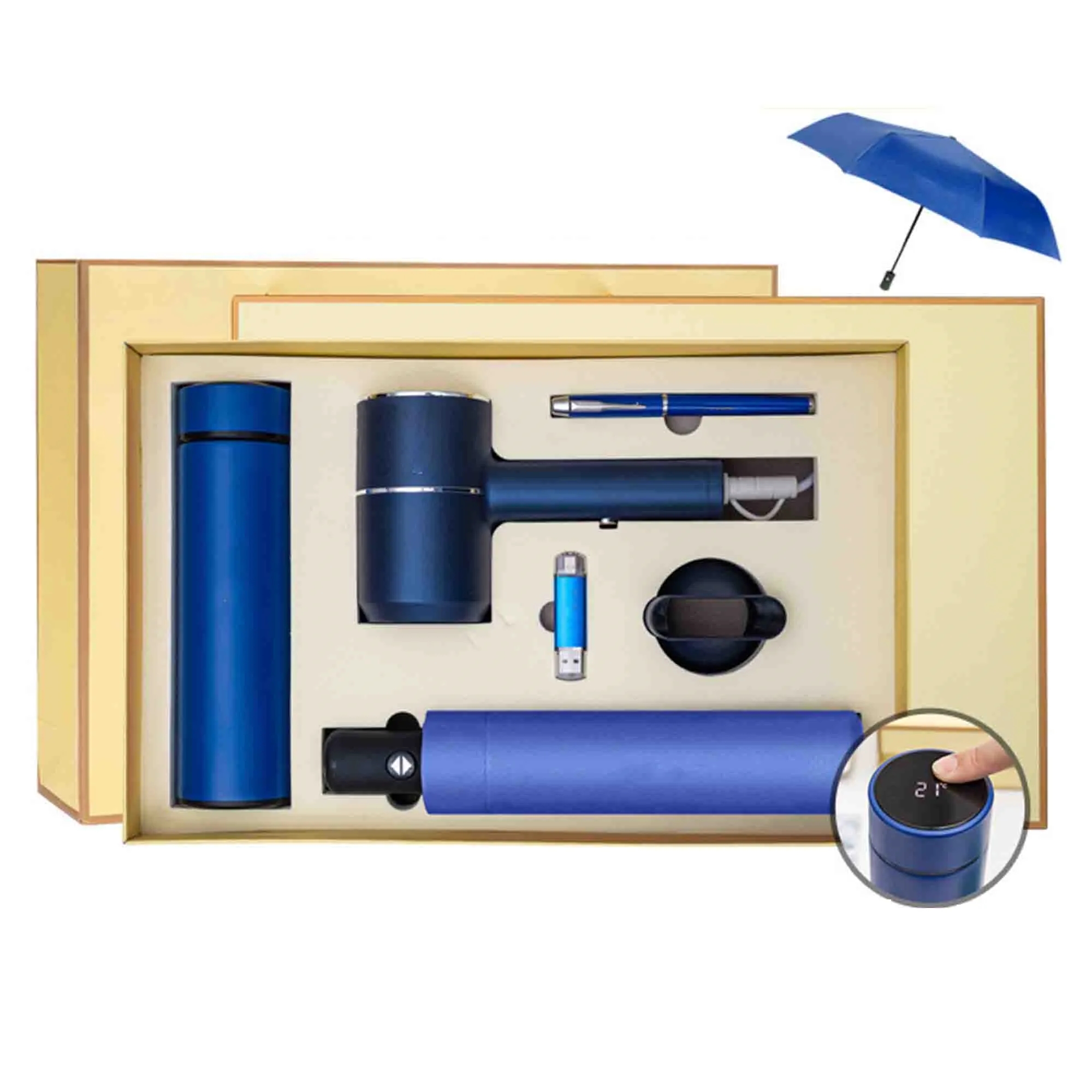 Gift Box Set Contains Cup Umbrella U Disk Pen Hair Dryer 6