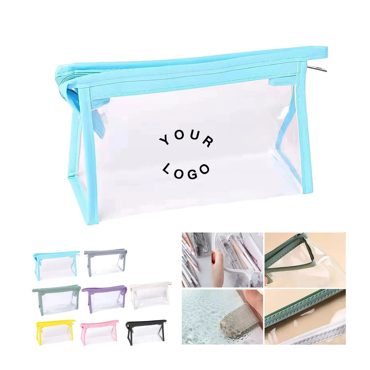 Compact Clear Toiletry Pouch with Silkscreen Printing 1