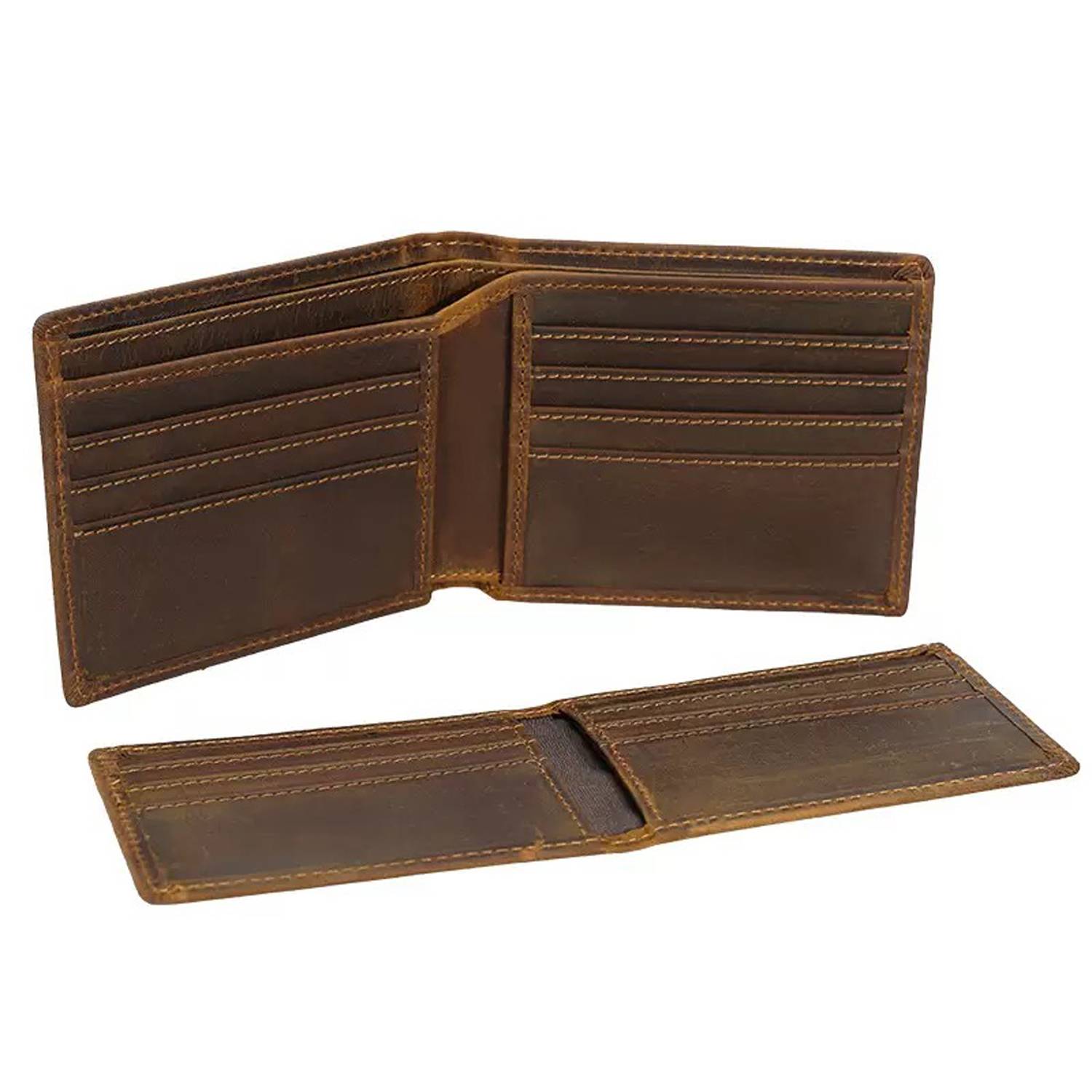 Genuine Leather RFID Blocking Bifold Wallet 9