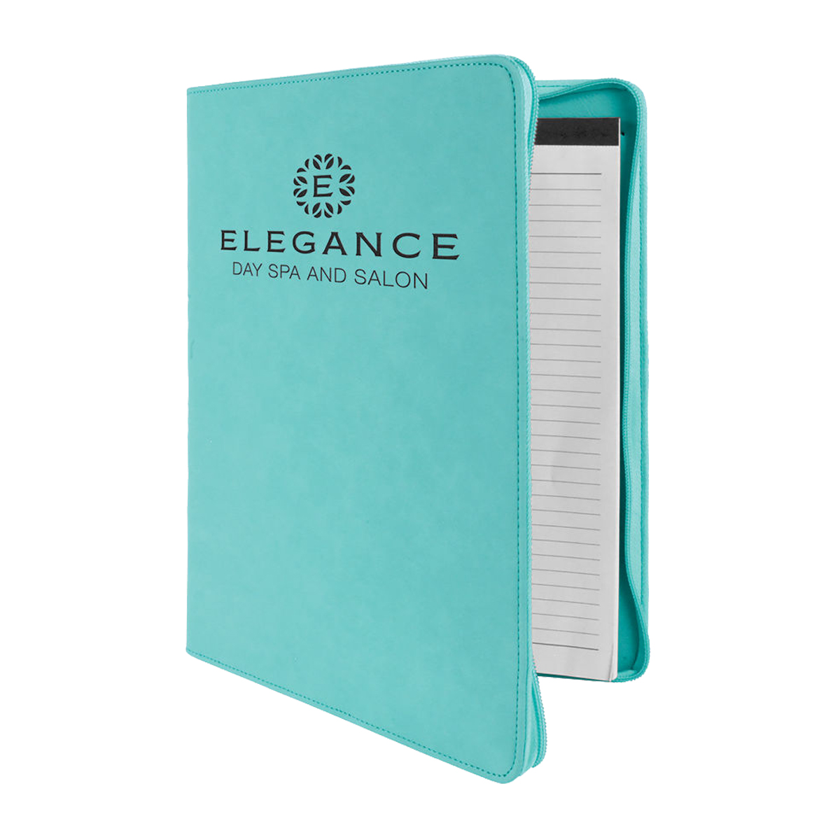 9" x 12" Leatherette Teal Portfolio with Zipper 2