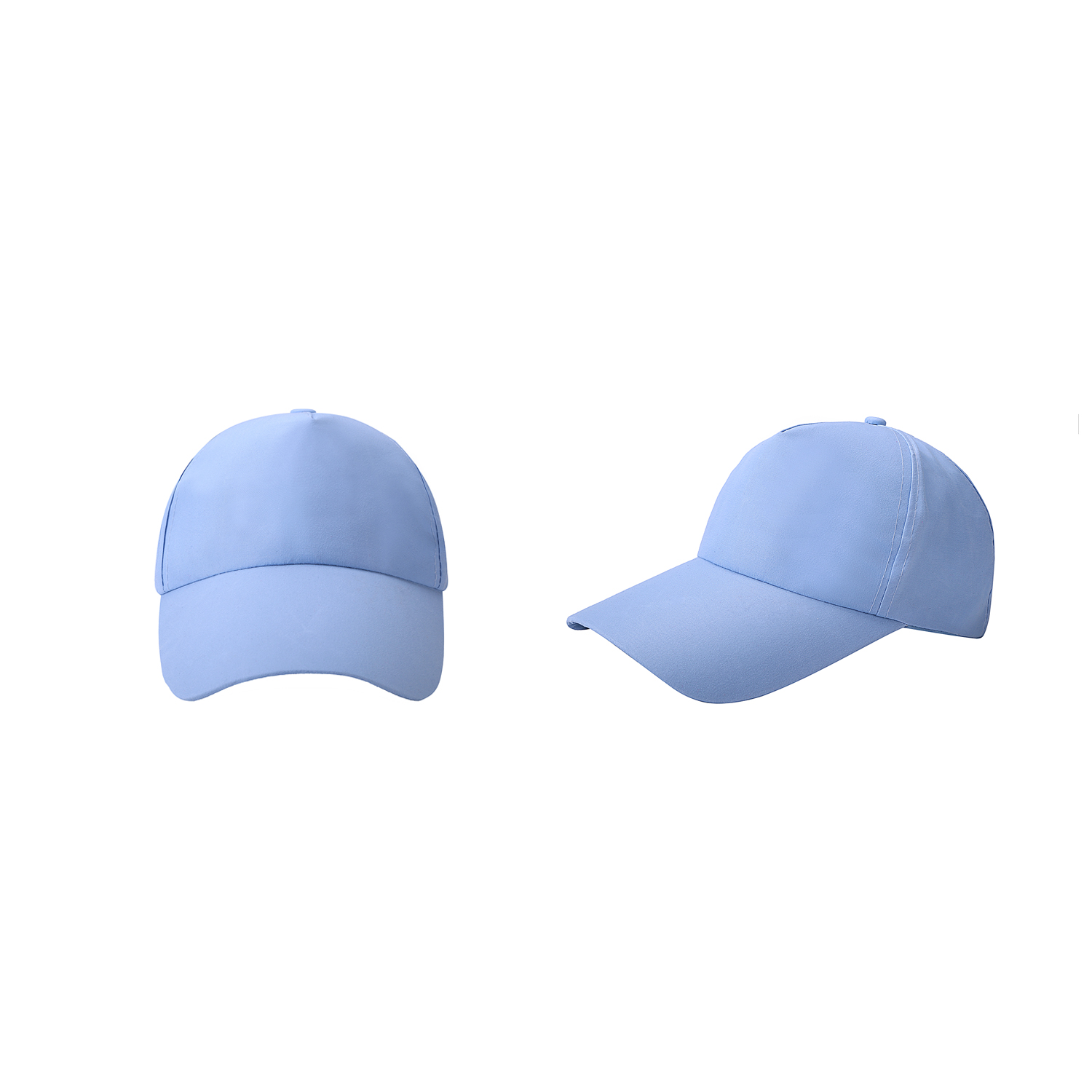 Stock Solid Color Poly Peach Skin 5 Panel Cap w/Velcro Back Fastener 5