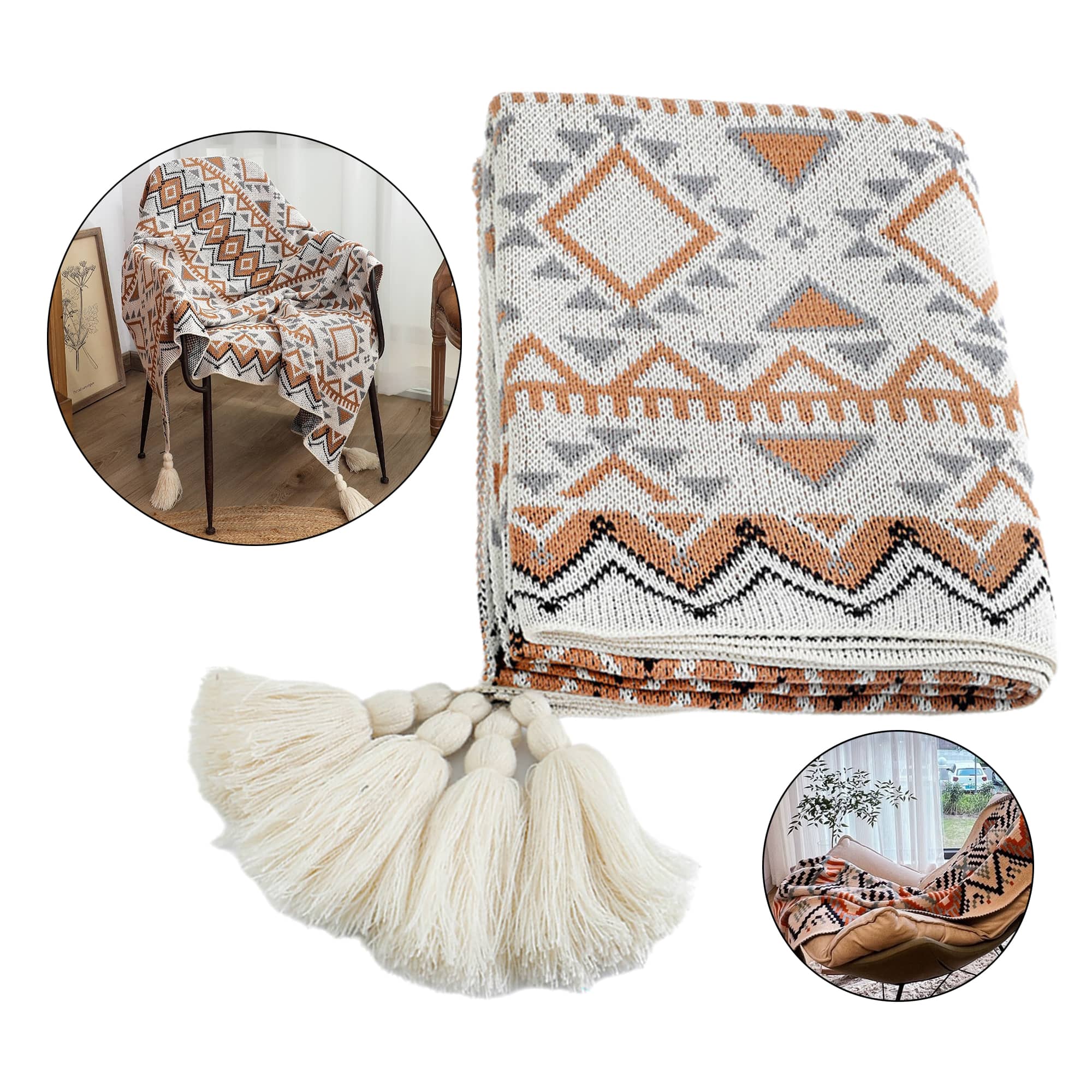 Fringe Throw Blanket Mul Sizes Avail 2