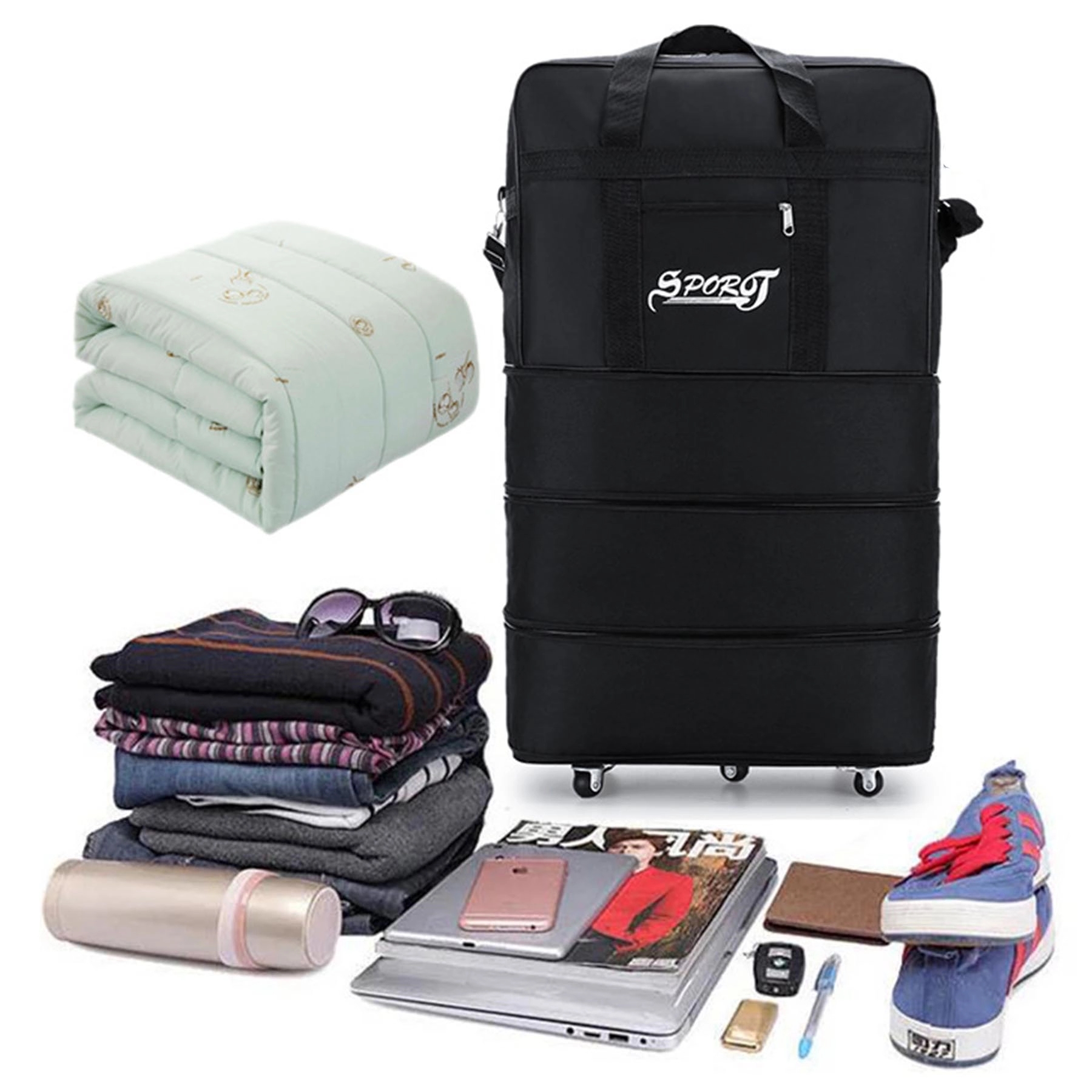 Adjustable Capacity Rolling Duffel Bag 5