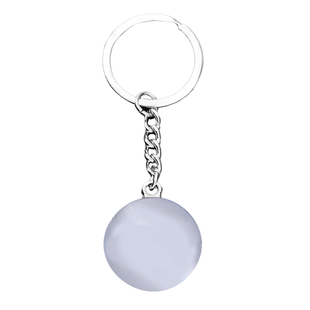 Gear Round Compass Metal Keychain 2