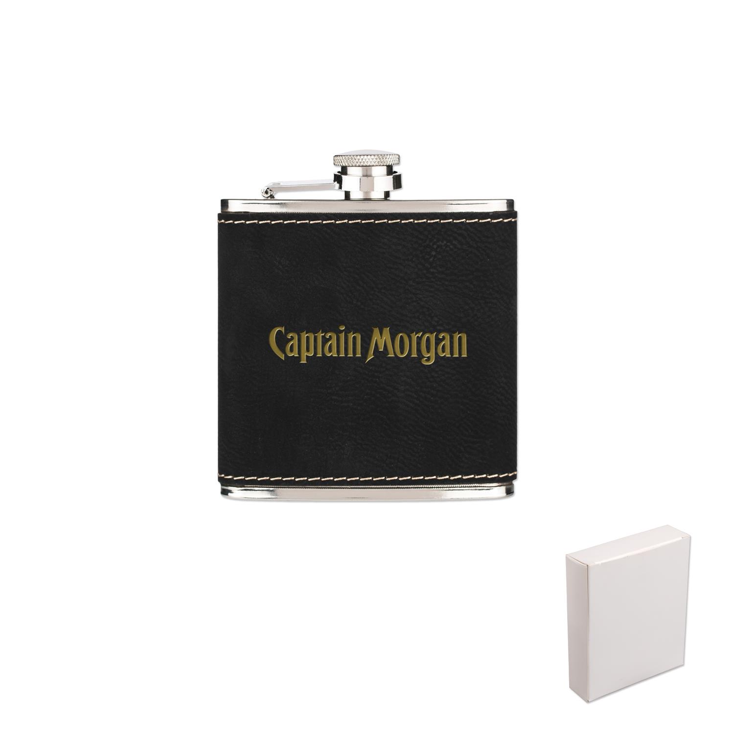 Leatherette Wrapped 6 Oz. Stainless Steel Hip Flask 2