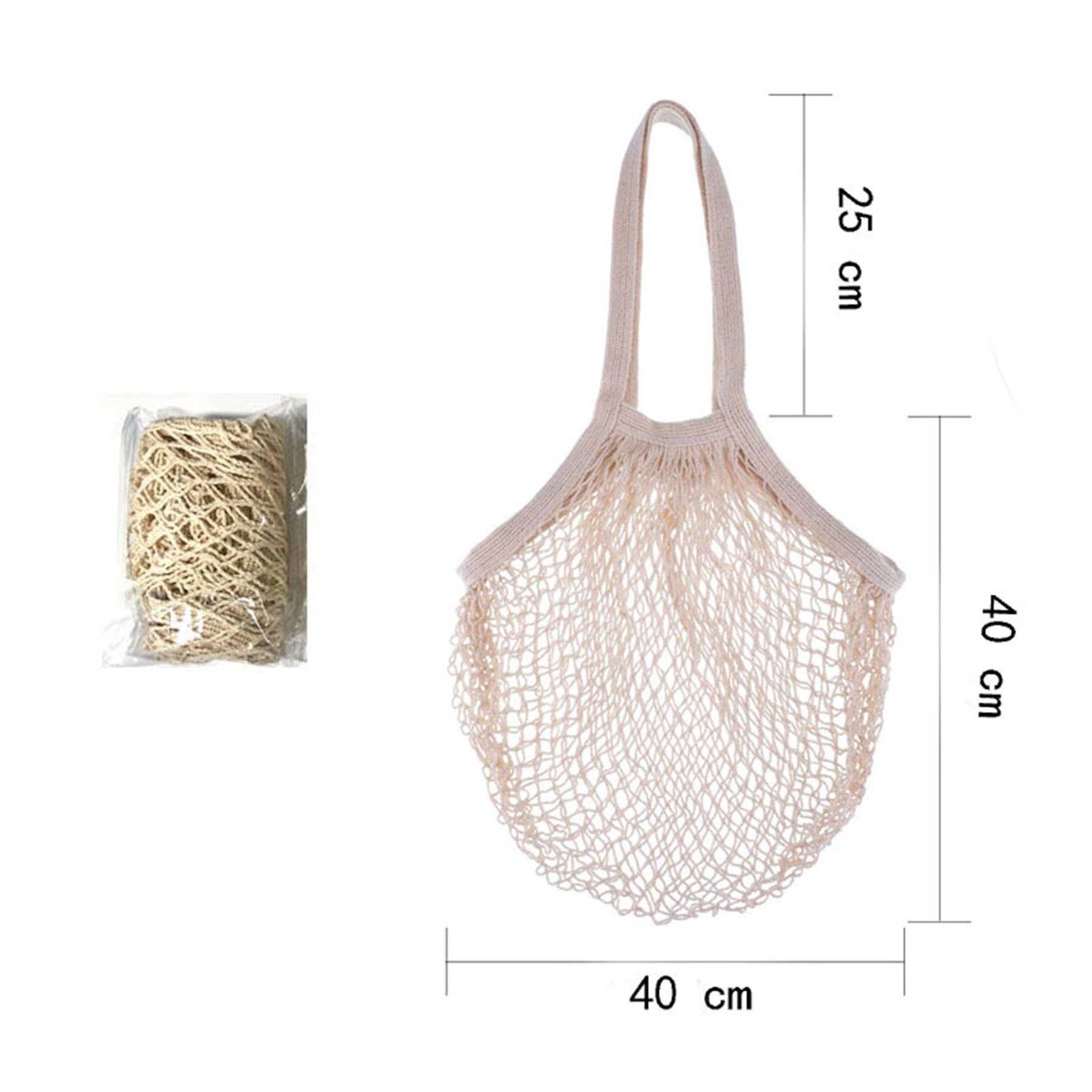 Long Portable Cotton Environmental Net Bag, custom tote bag with logo imprint 3