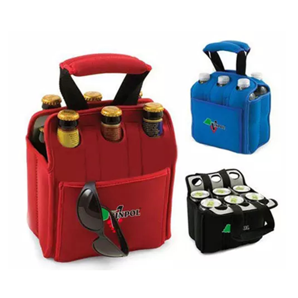6 Pack Beer Bottle Cooler w/Pocket & Handle 4