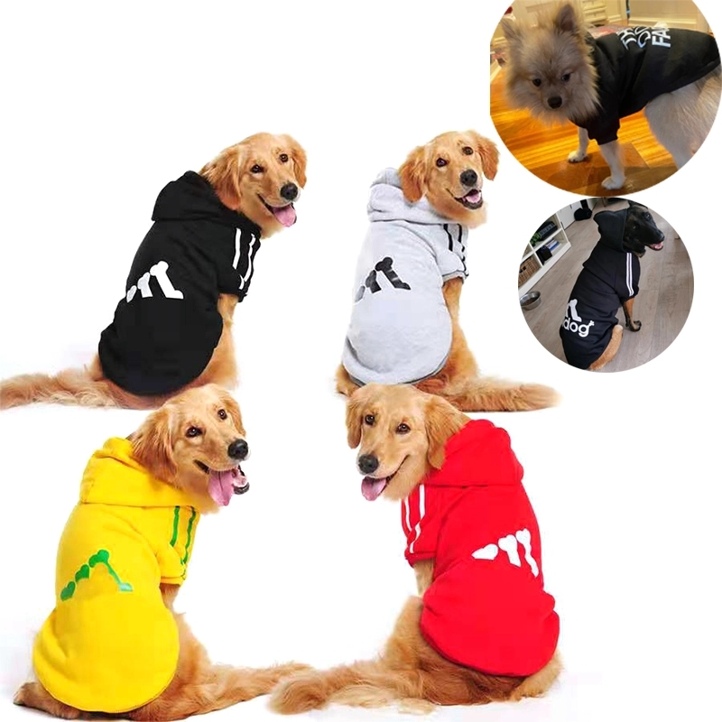 Letters Winter Pet Dog Hoodies Cotton Warm Clothes 1