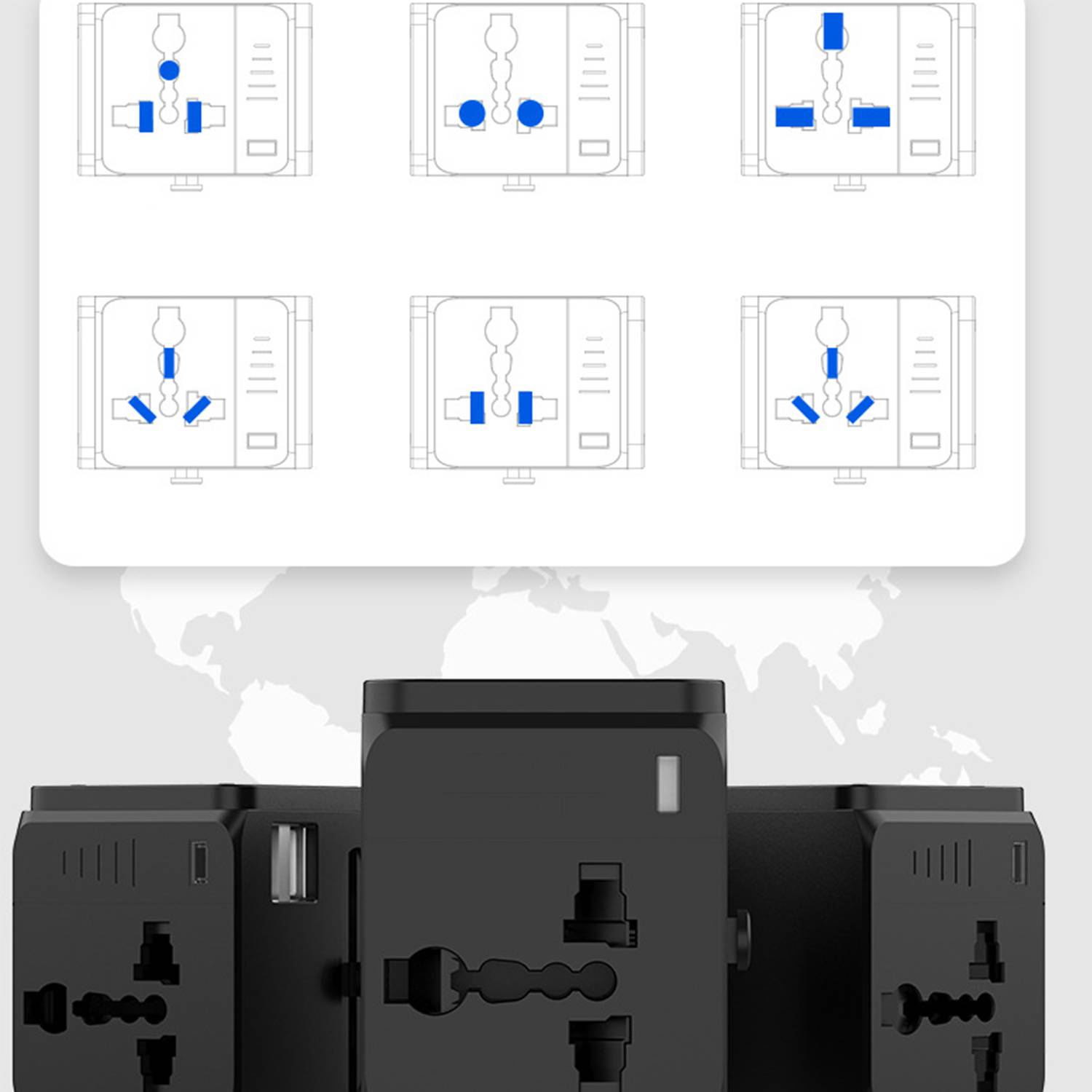 Universal Travel Adapter One International Wall Charger 6