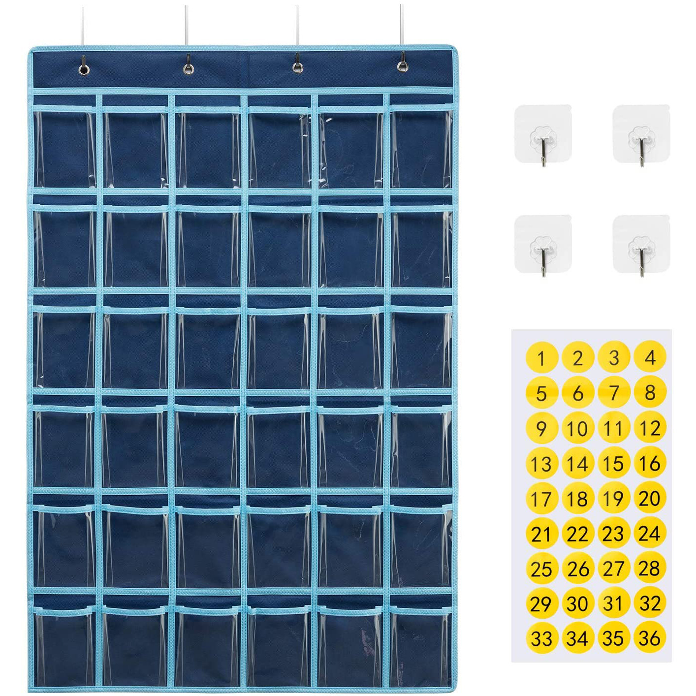 36 Clear Pockets Classroom Pocket Chart for Cell Phones 8